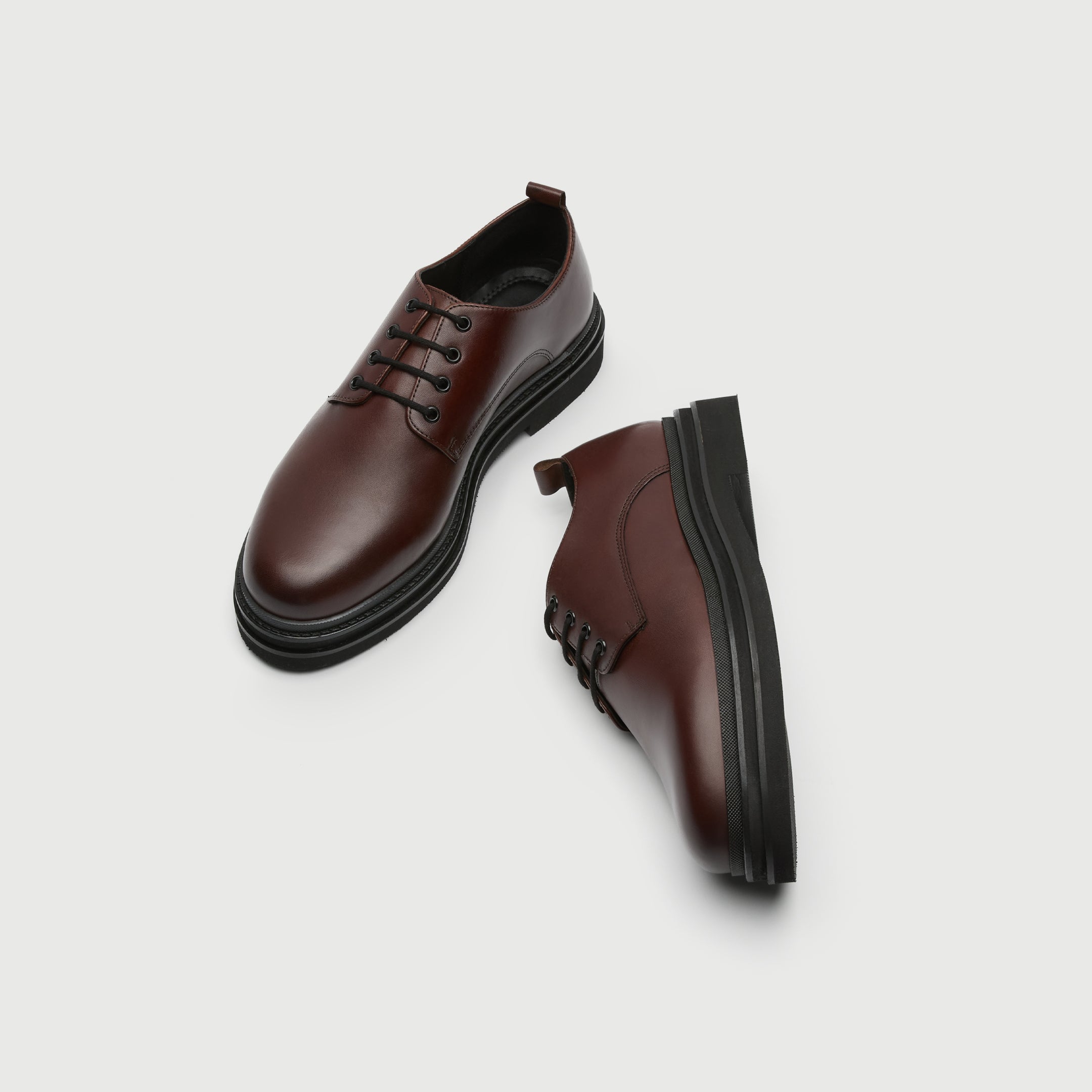 Walk London Brooklyn Derby Shoe - Brown Leather