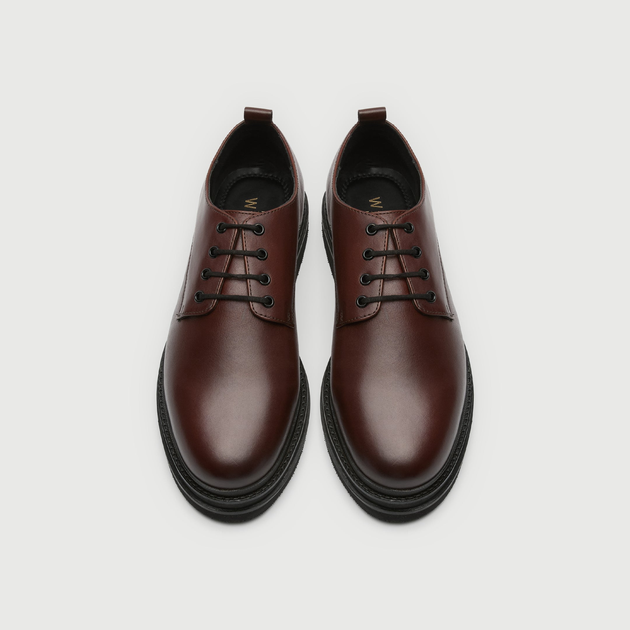 Walk London Brooklyn Derby Shoe - Brown Leather