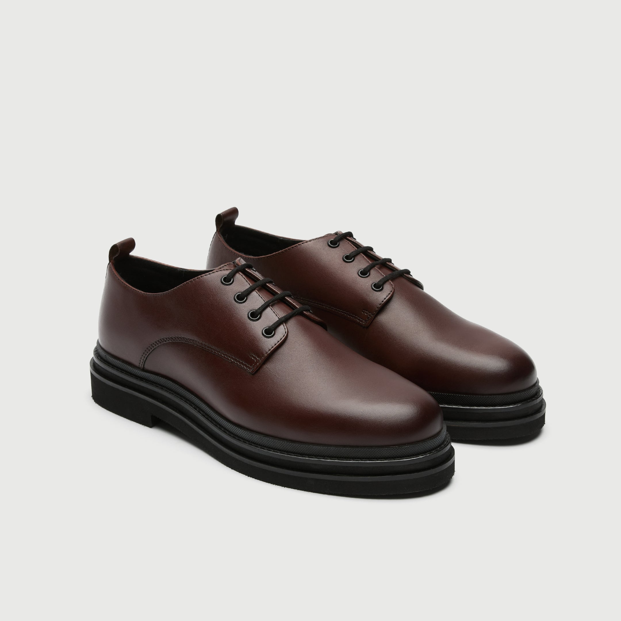 Walk London Brooklyn Derby Shoe - Brown Leather