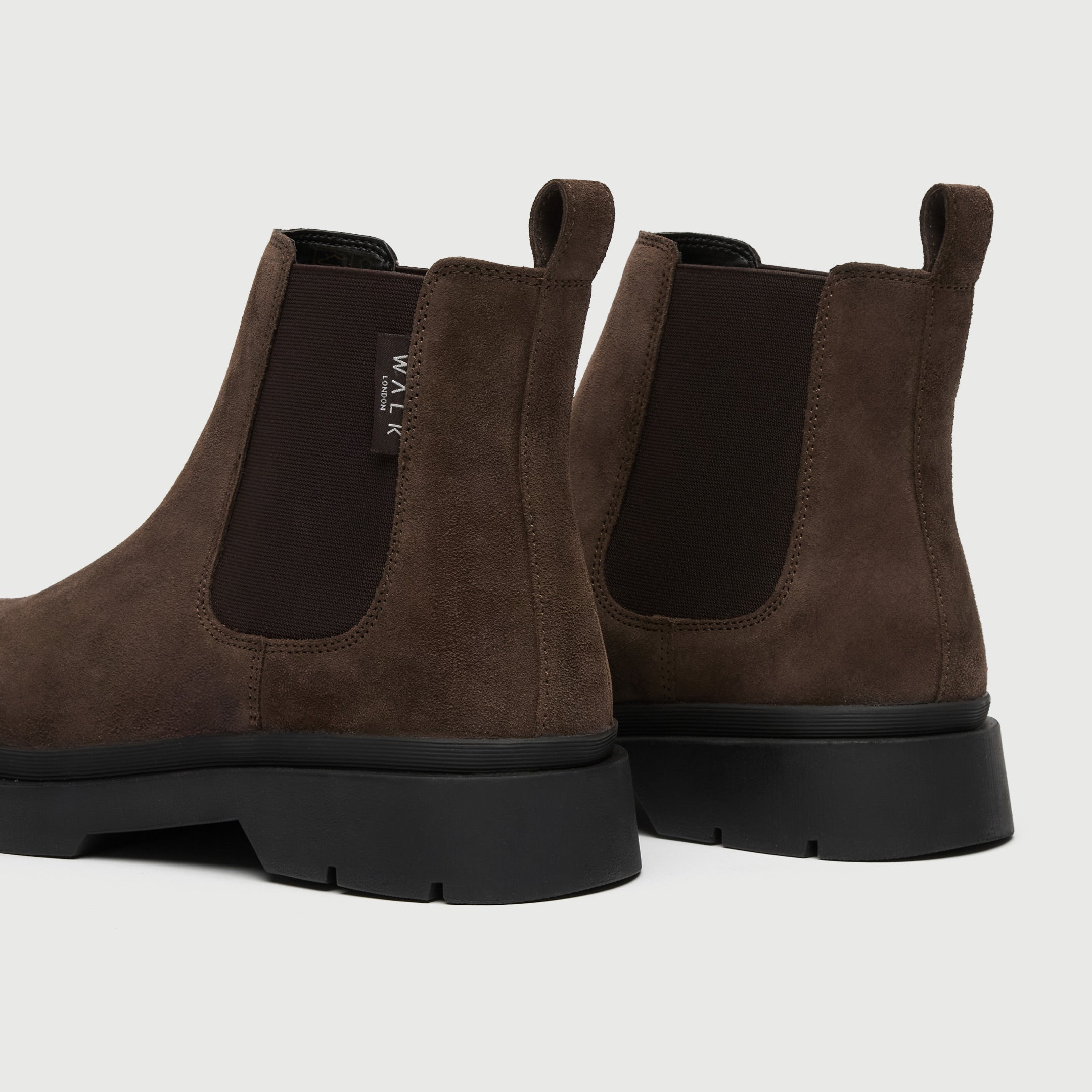 WALK London Men's Callum Chelsea Boot in Brown Suede