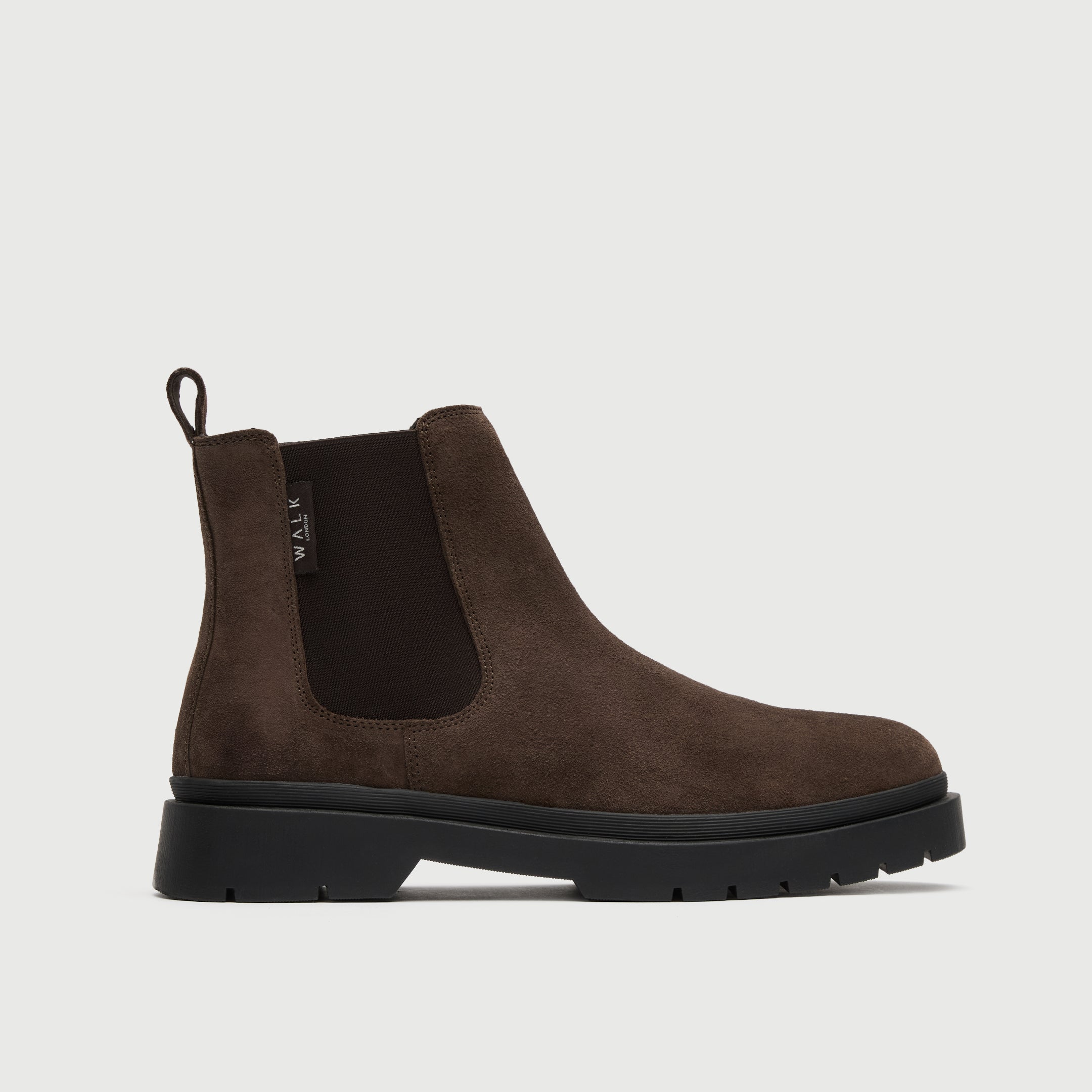 WALK London Men's Callum Chelsea Boot in Brown Suede