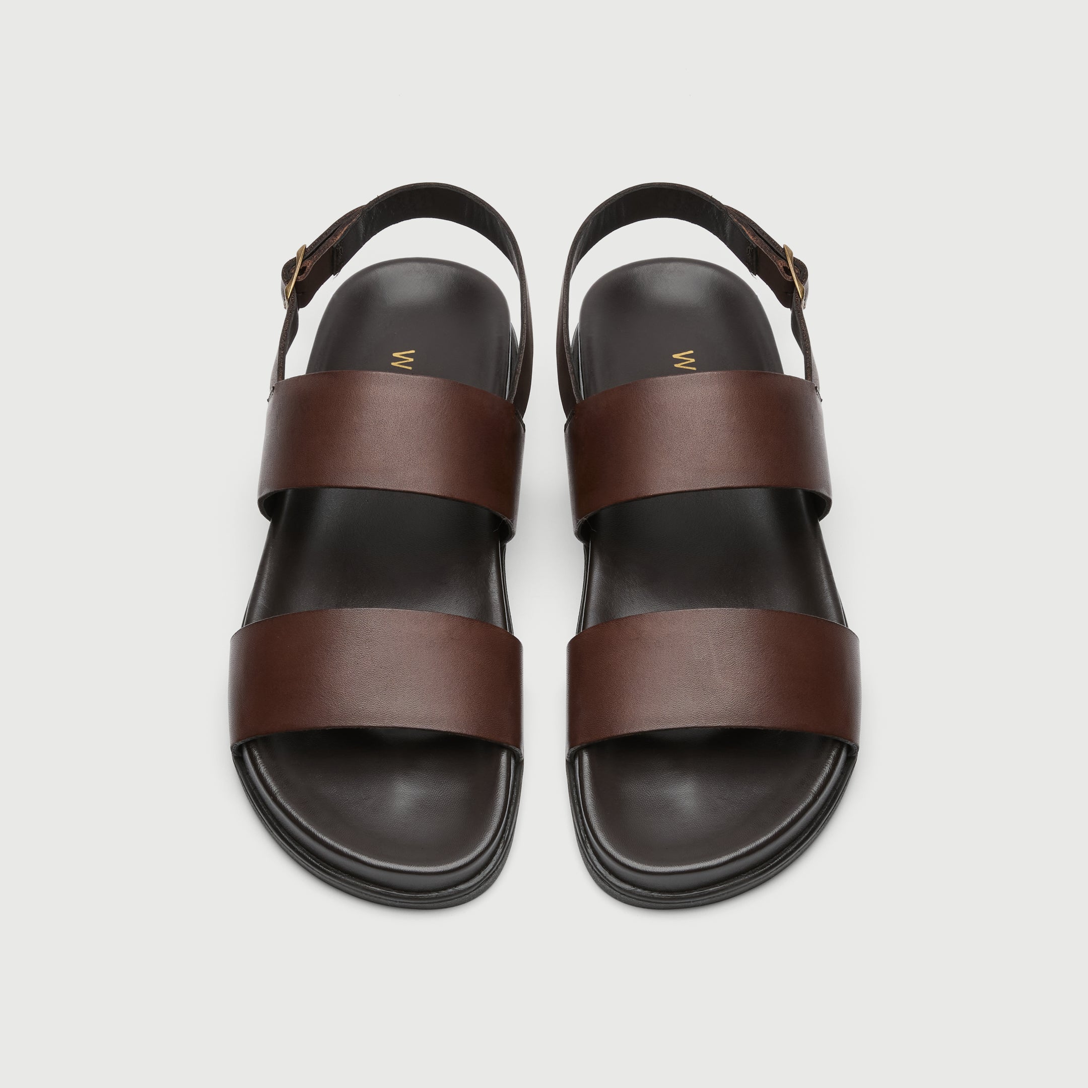 Walk London Mens Jackson Sandal in Brown Leather