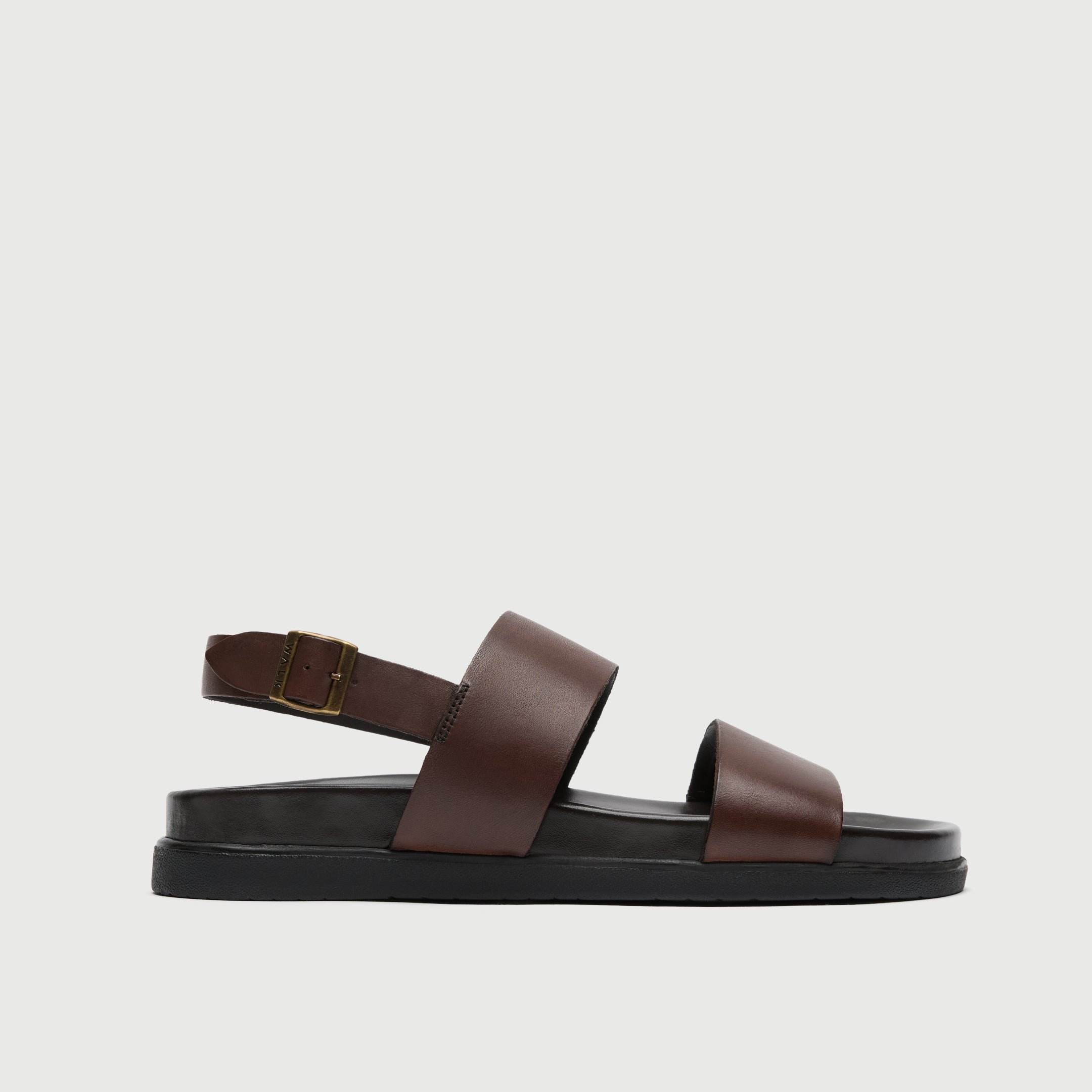 Walk London Mens Jackson Sandal in Brown Leather