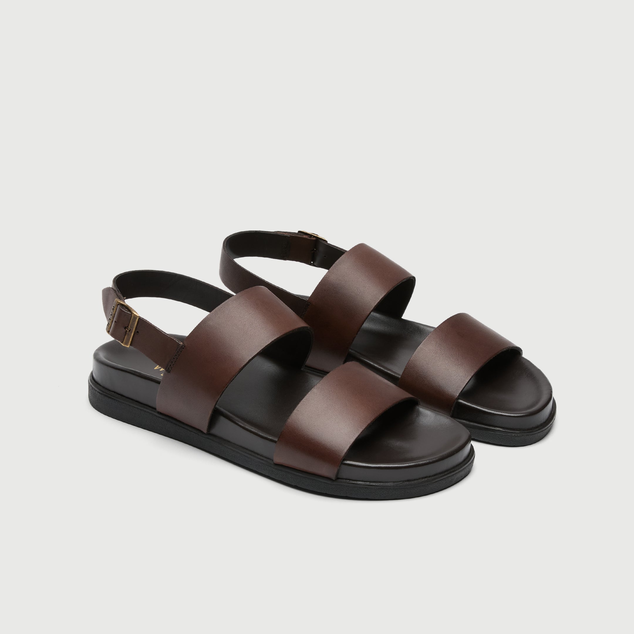 Walk London Mens Jackson Sandal in Brown Leather