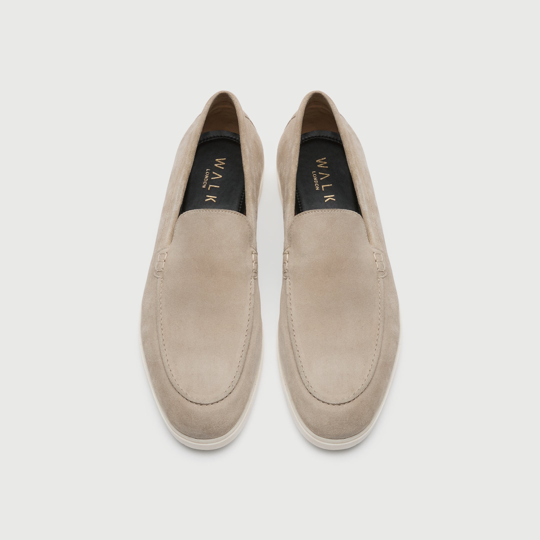 Walk London Mens Joshua Slip On in Stone Suede