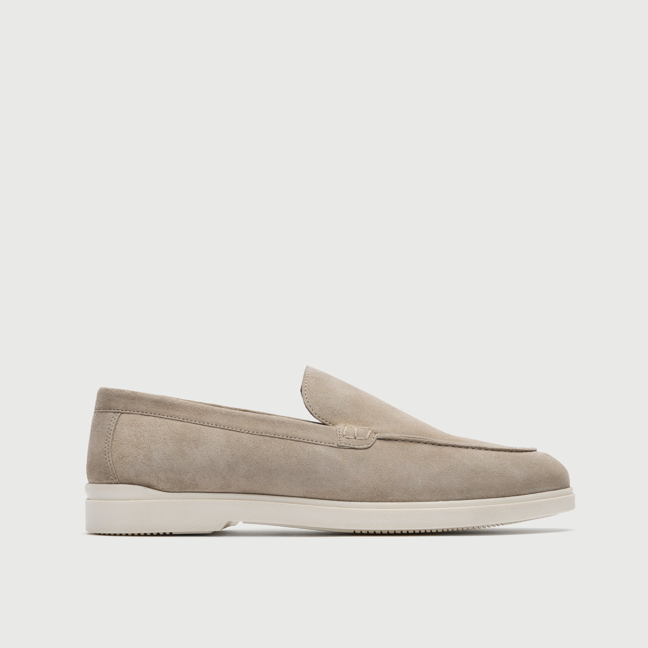 Walk London Mens Joshua Slip On in Stone Suede