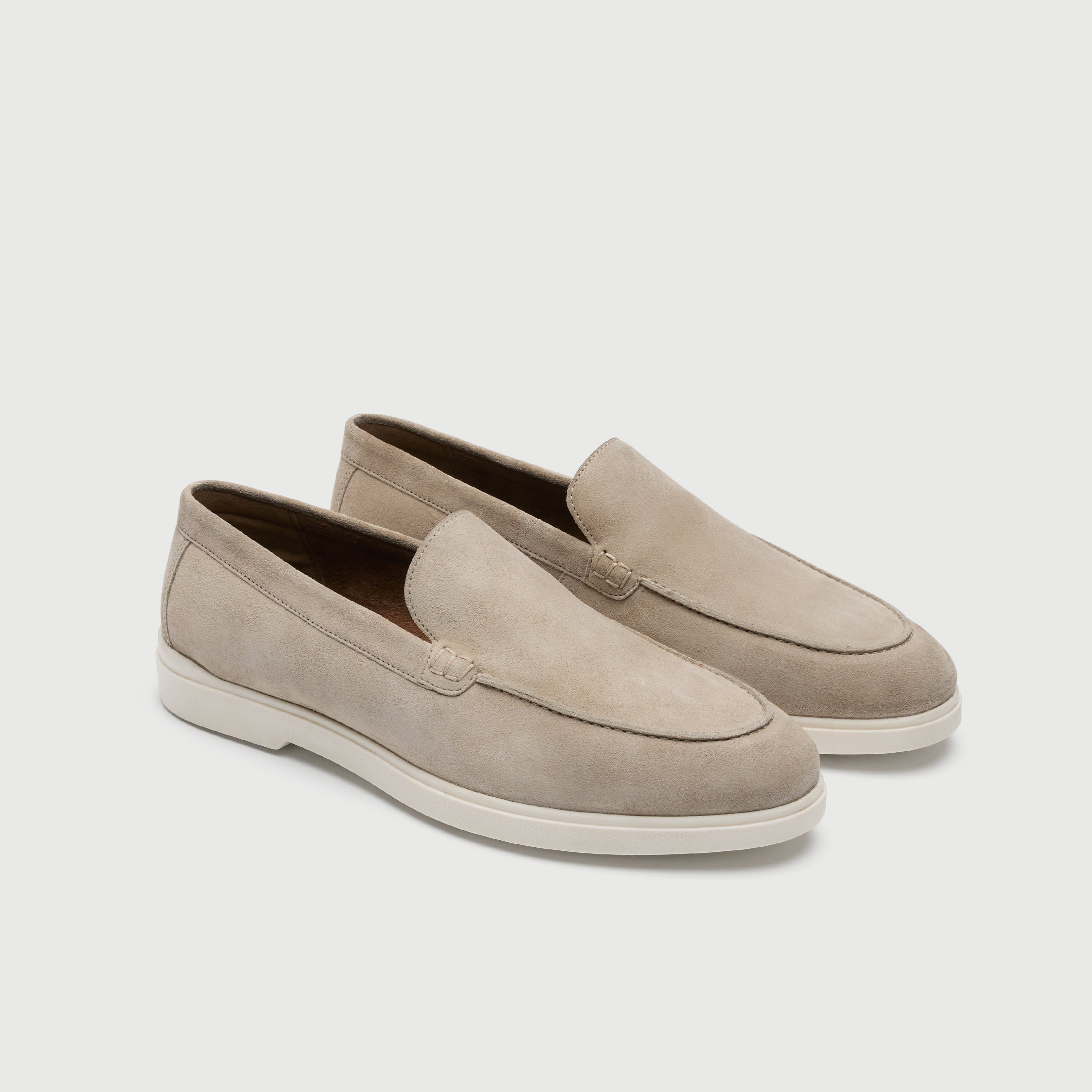 Walk London Mens Joshua Slip On in Stone Suede