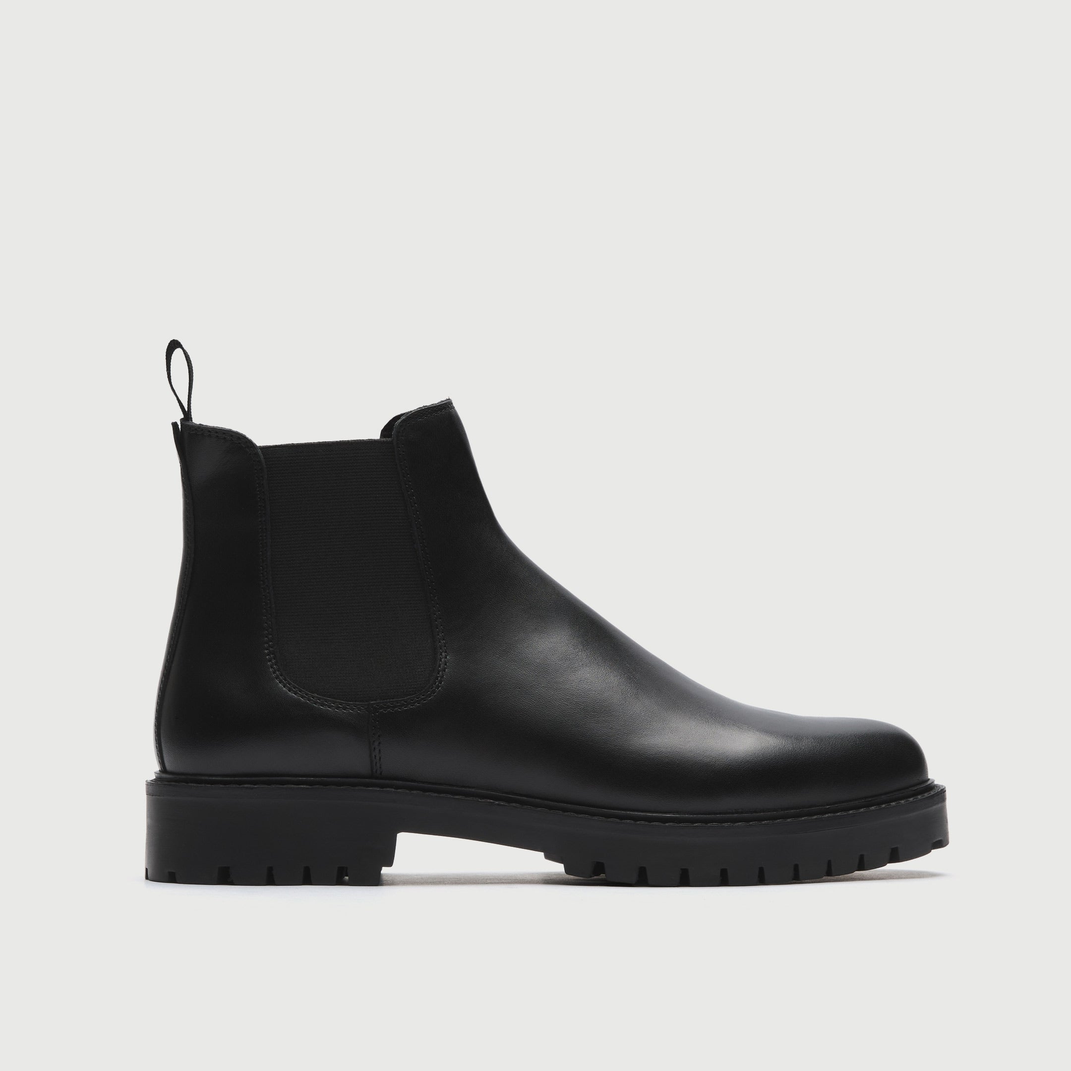 WALK London Men's Sean Chelsea Boot in Black Leather