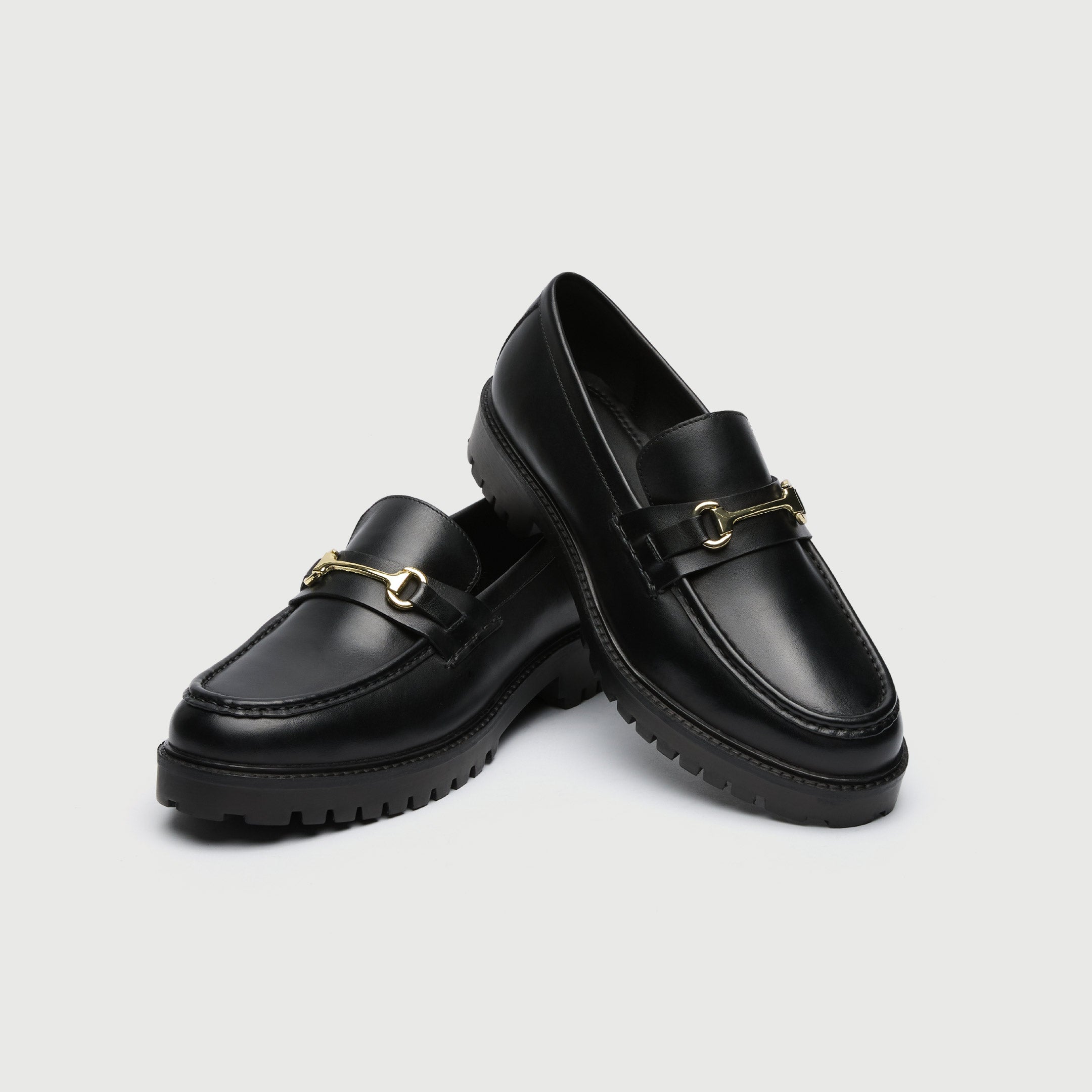 WALK London Sean Trim Loafer Black Leather