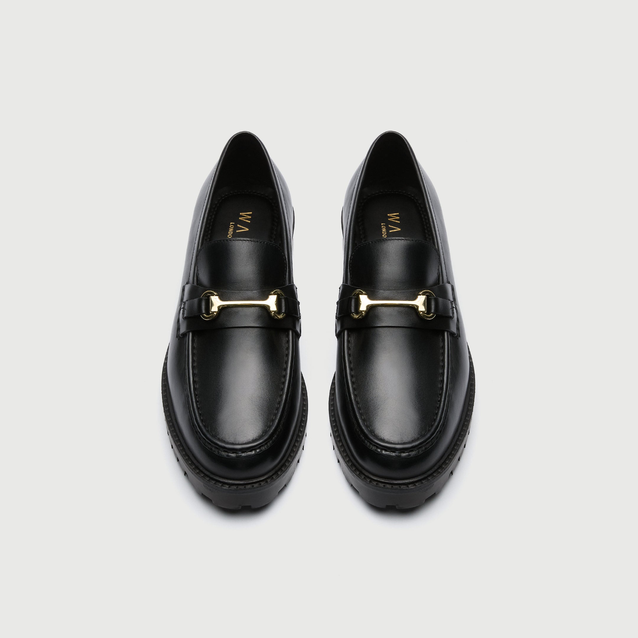 WALK London Sean Trim Loafer Black Leather