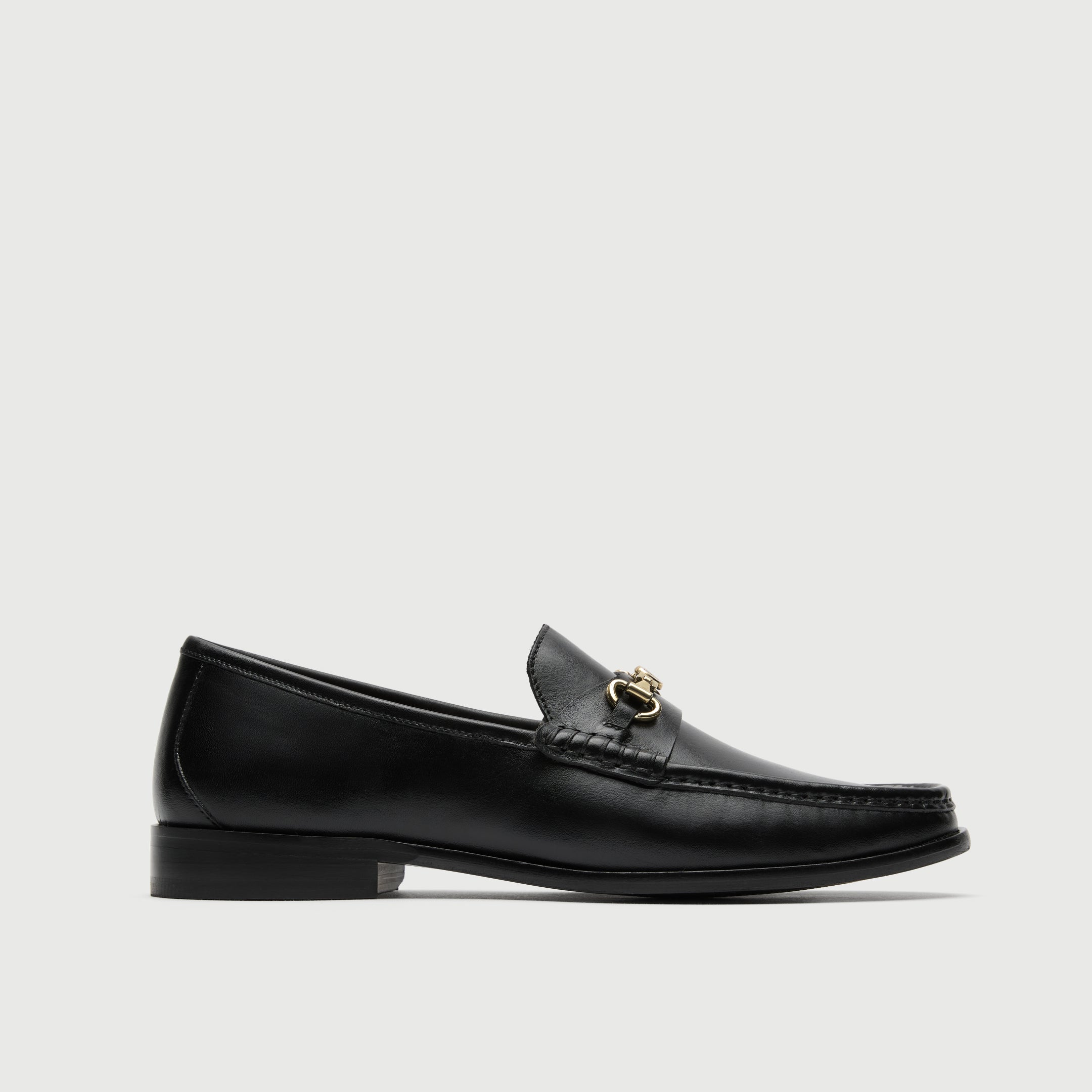 Walk London Mens Tino Trim Loafer in Black Leather