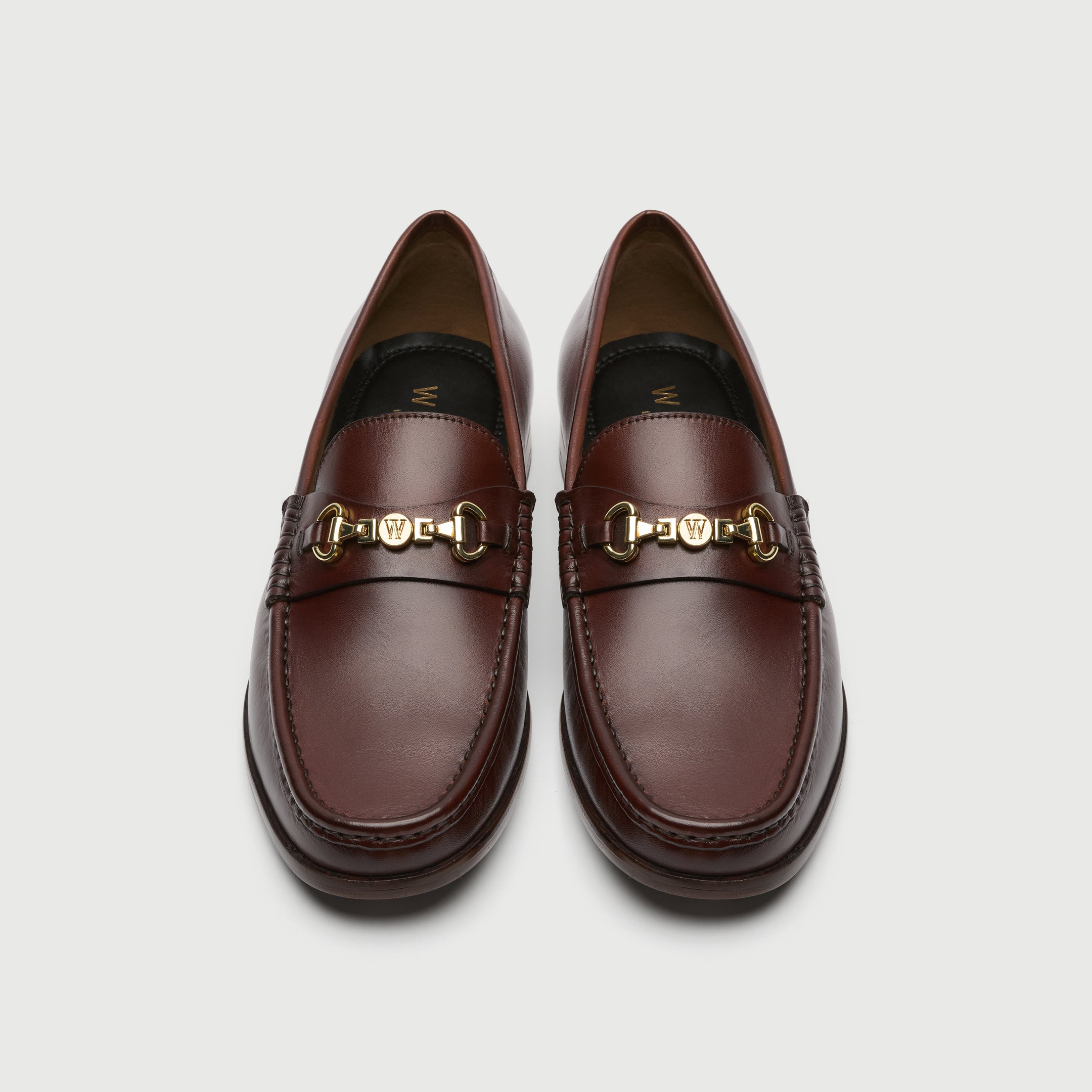 Walk London Mens Tino Trim Loafer in Brown Leather