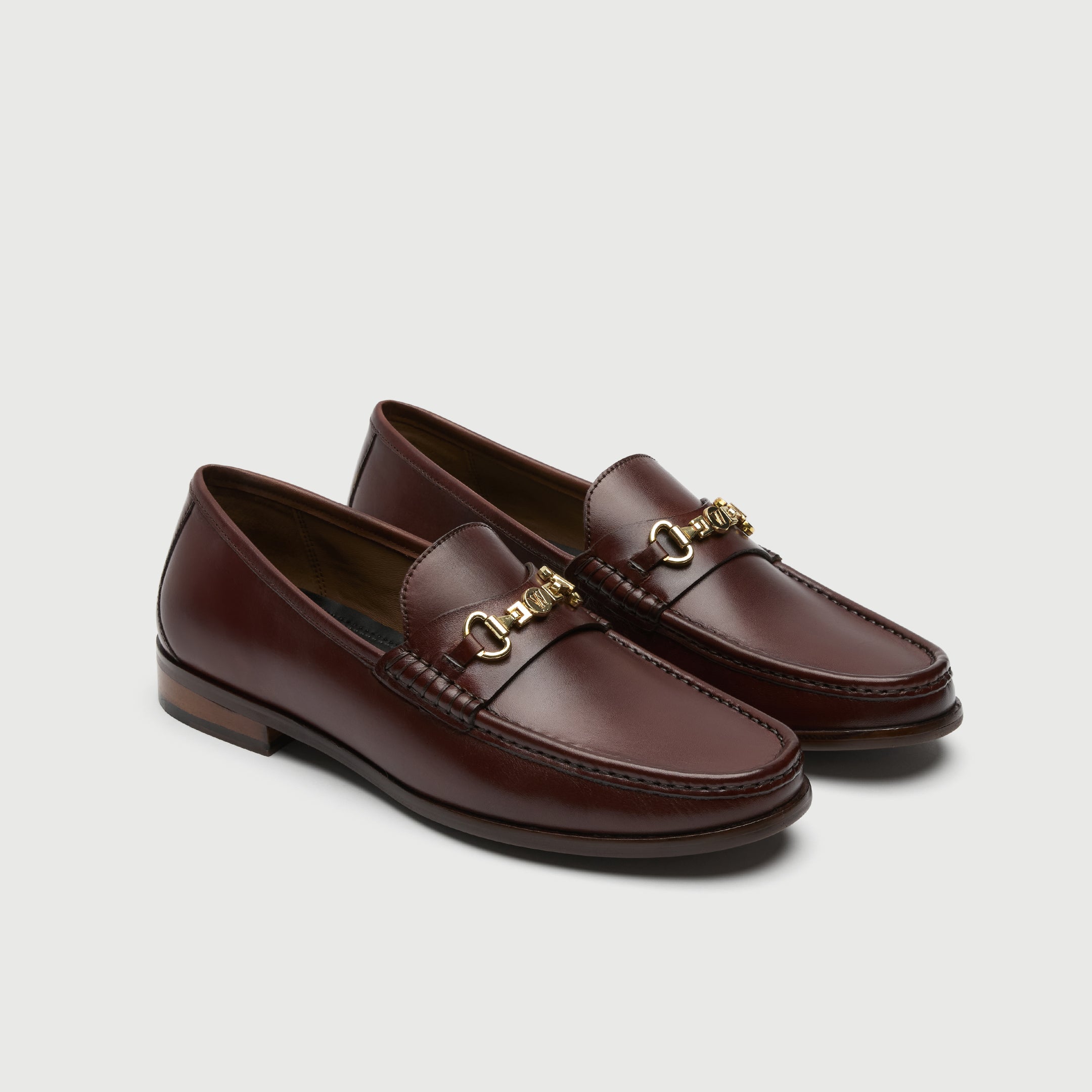 Walk London Mens Tino Trim Loafer in Brown Leather