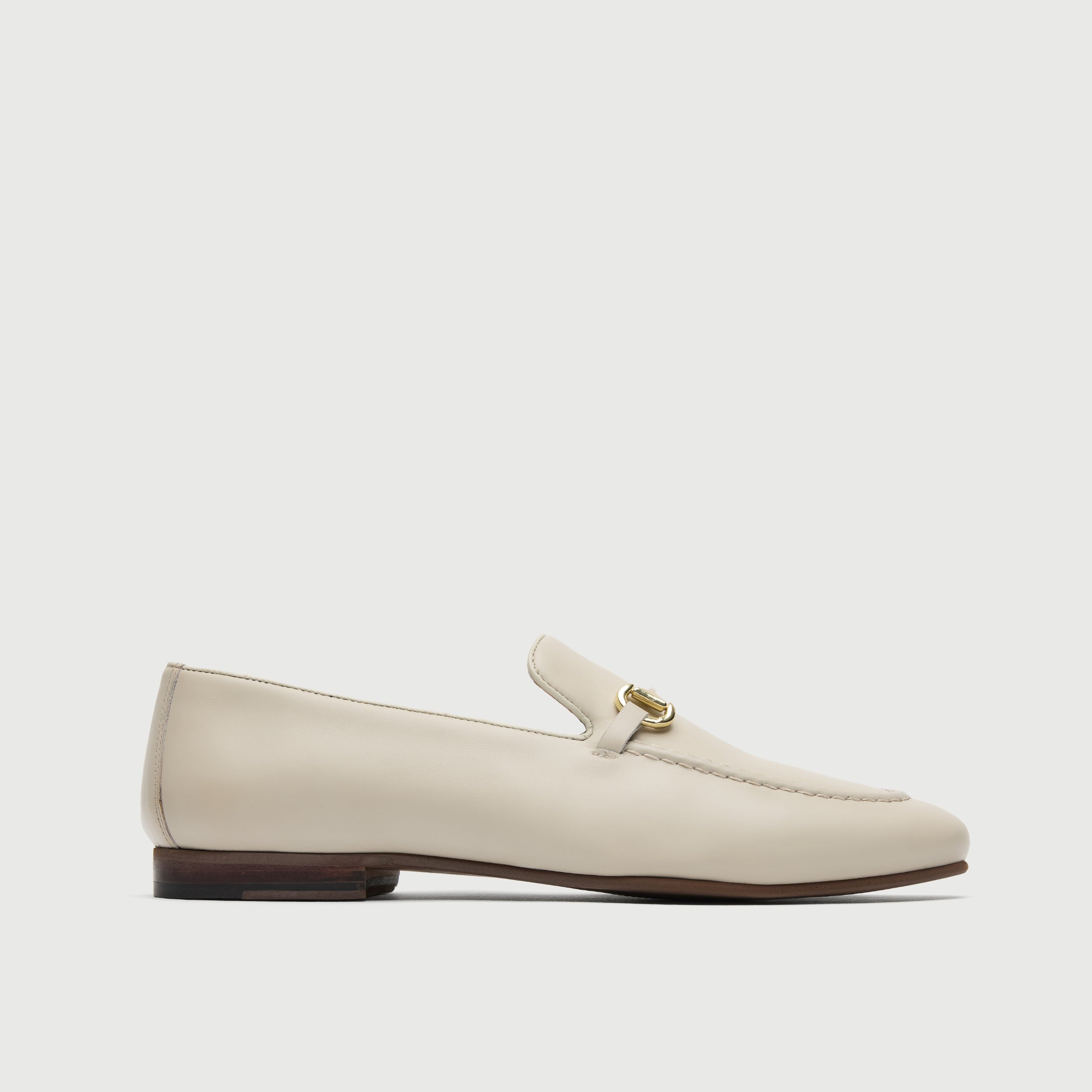 Walk London Mens Trent Trim Loafer in Off White Leather