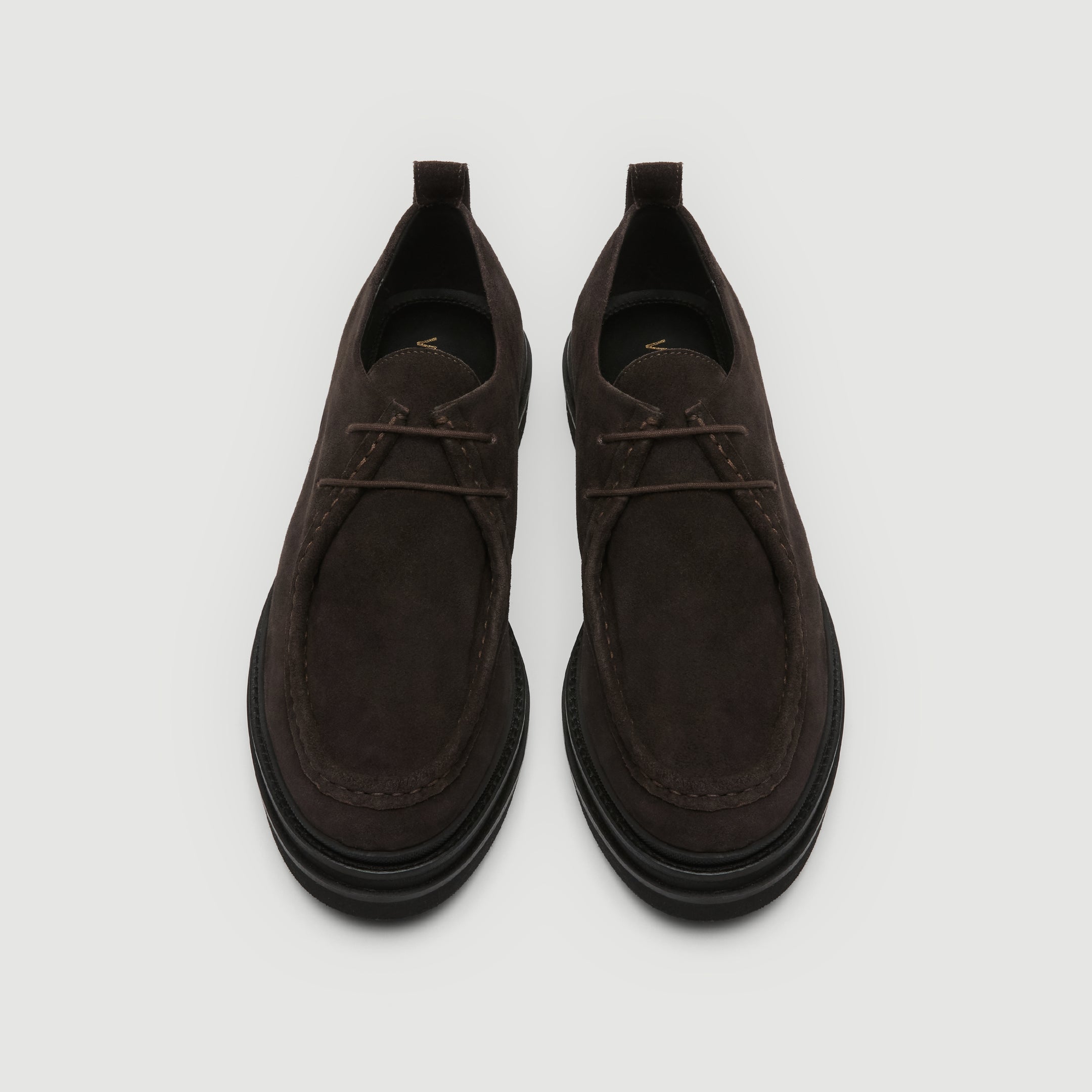 Walk London Mens Brooklyn Apron Shoe in Brown Suede