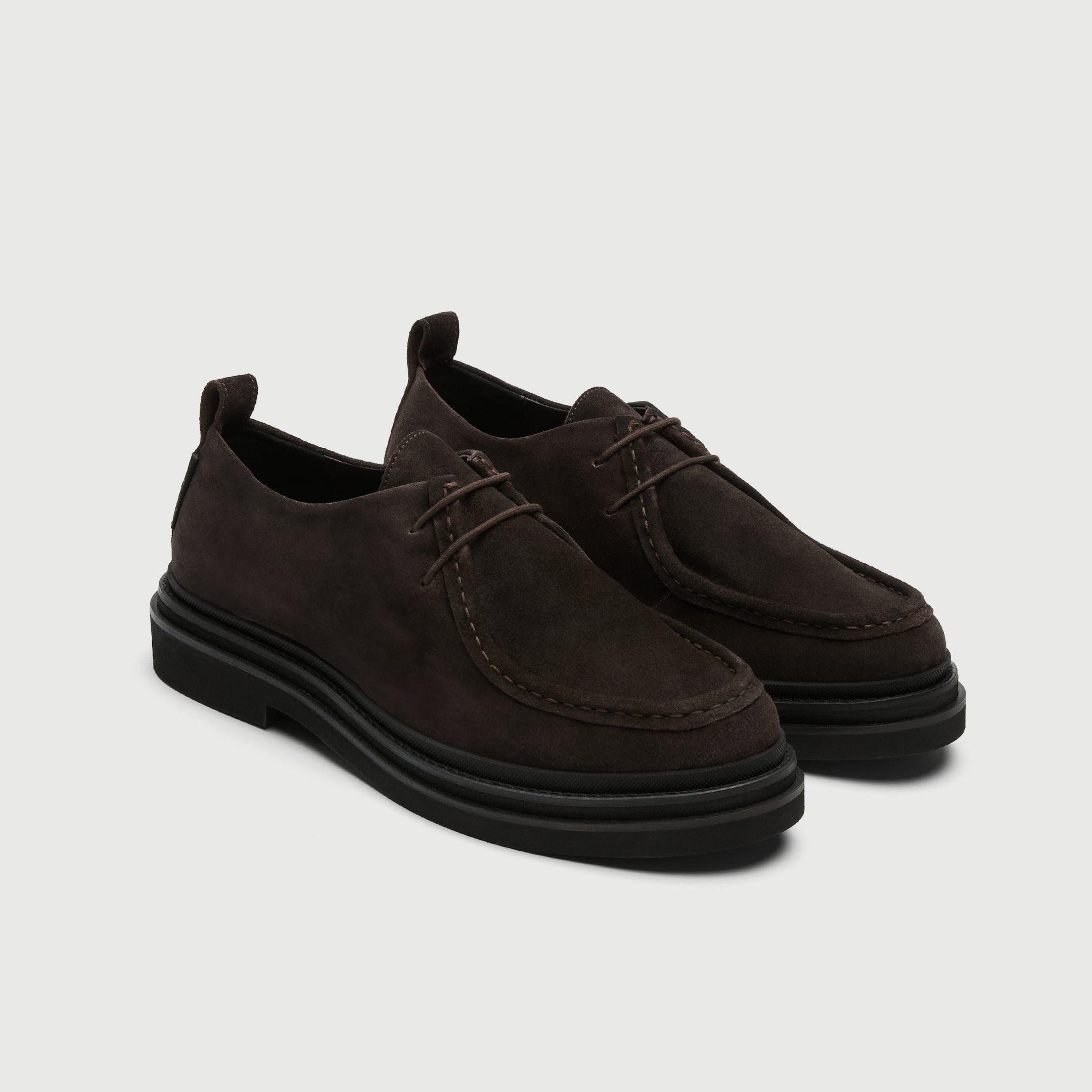 Walk London Mens Brooklyn Apron Shoe in Brown Suede