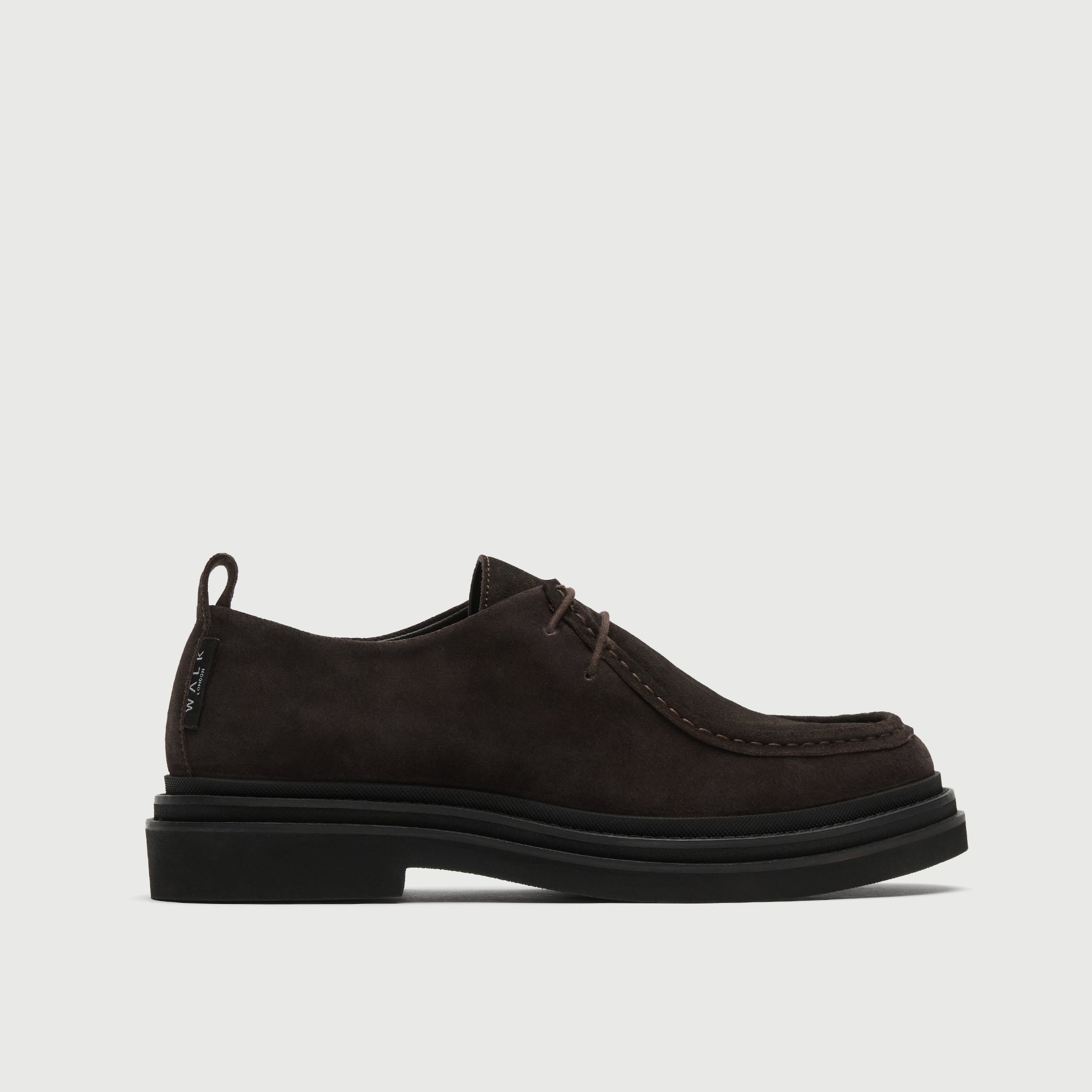 Walk London Mens Brooklyn Apron Shoe in Brown Suede