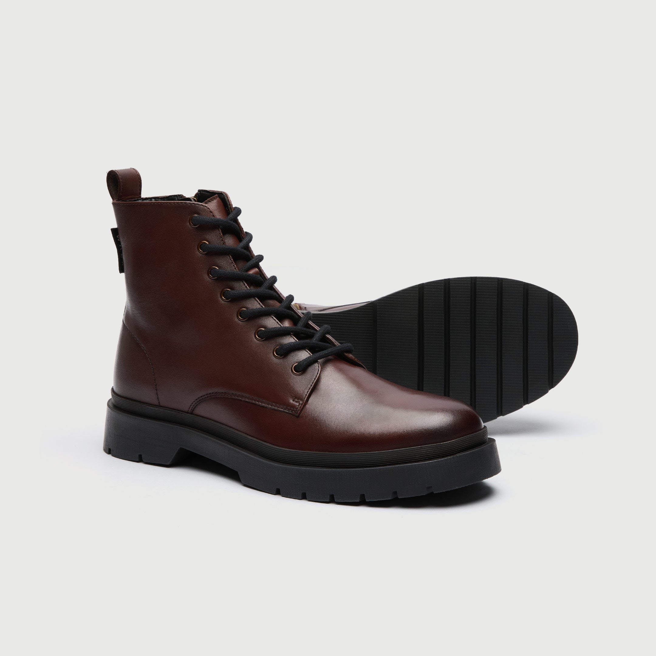 WALK London Men's Callum Lace Boot in Brown Leather