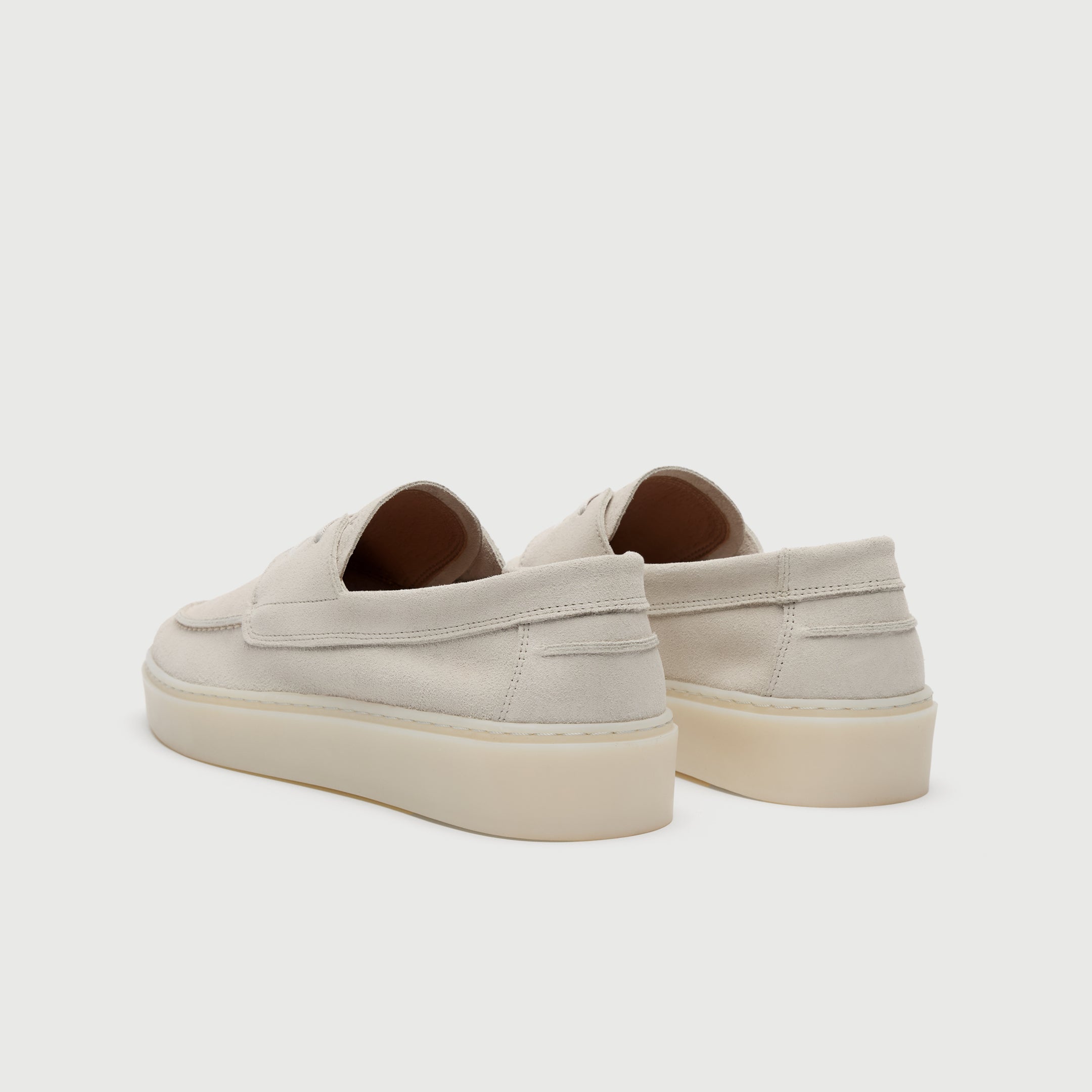 Walk London Mens Cannes Boat Shoe | White Suede