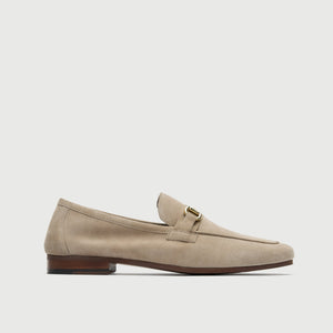 Walk London Mens Capri Trim Loafer in Stone Suede