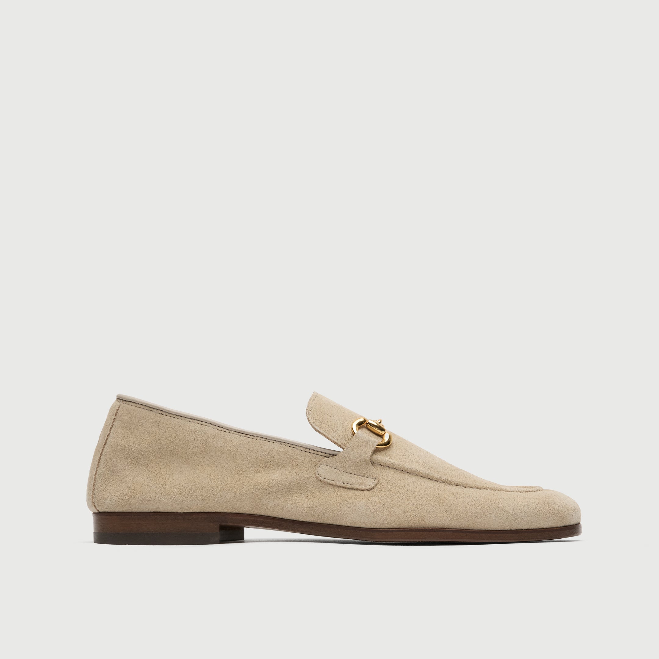 Walk London Mens Cassis Trim Loafer in Stone Suede