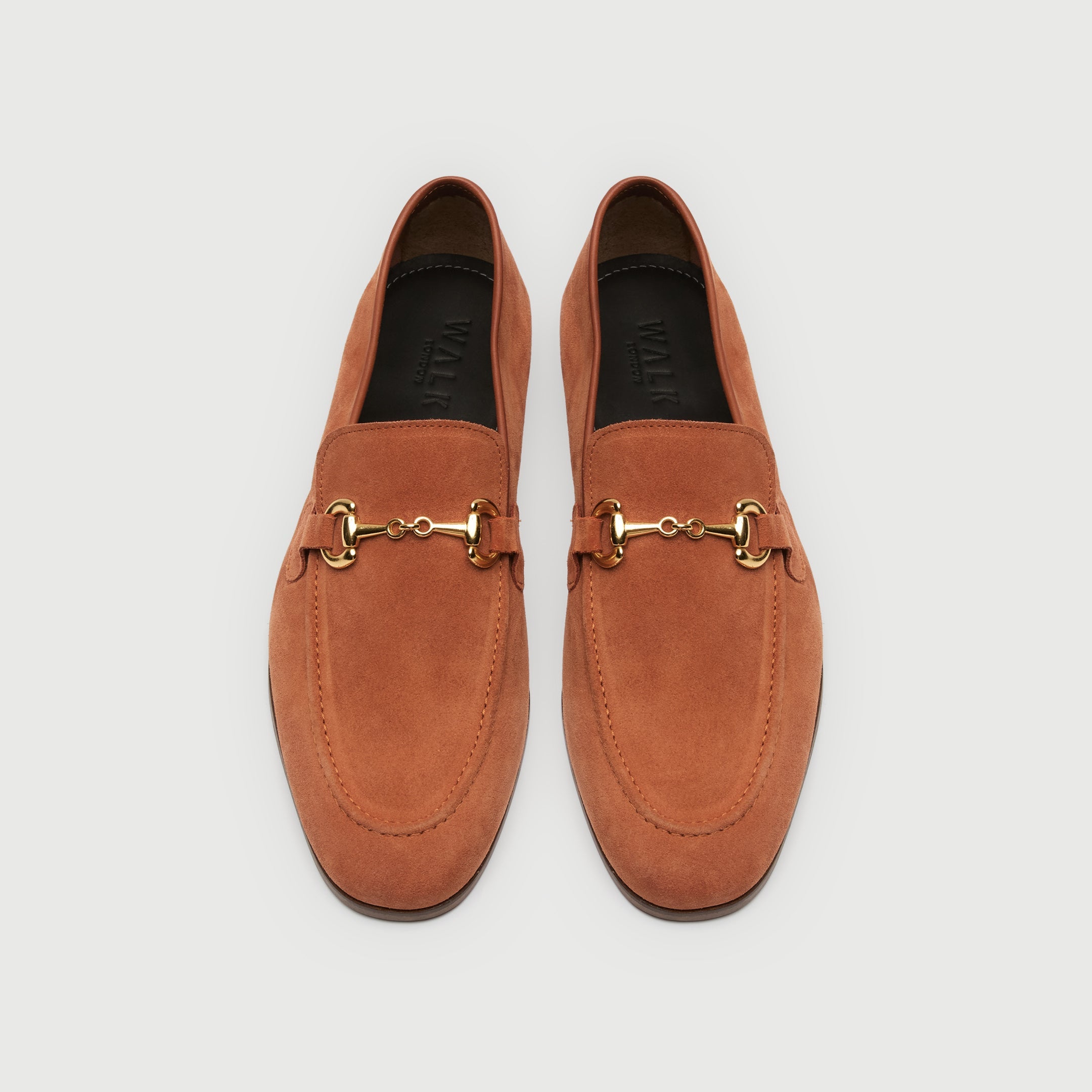 Walk London Mens Cassis Trim Loafer in Tan Suede