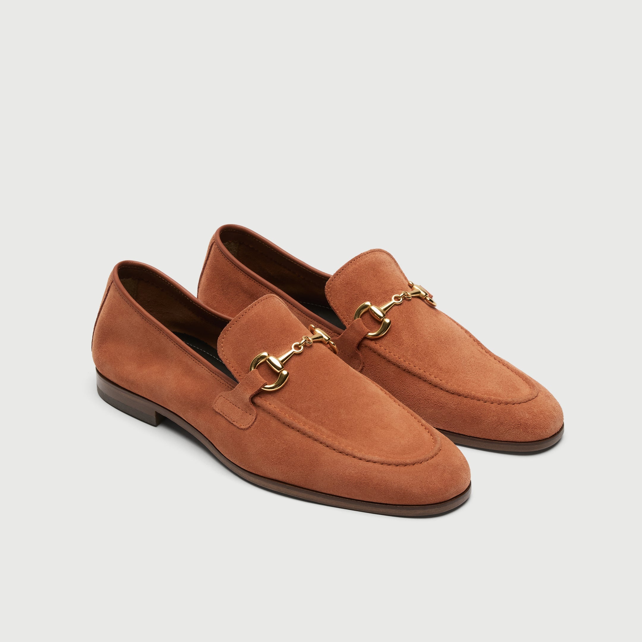 Walk London Mens Cassis Trim Loafer in Tan Suede