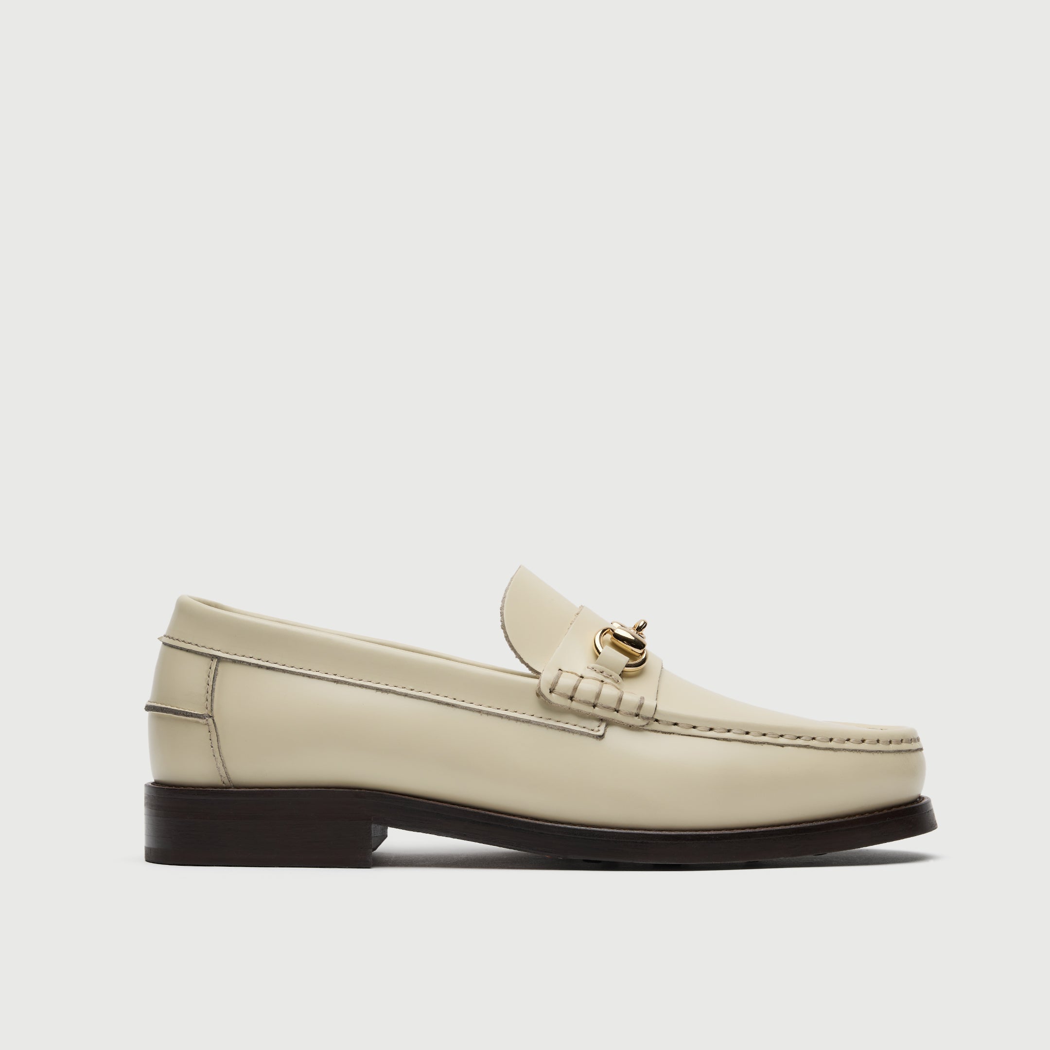 Walk London Mens Dalston Trim Loafer in Off White Leather