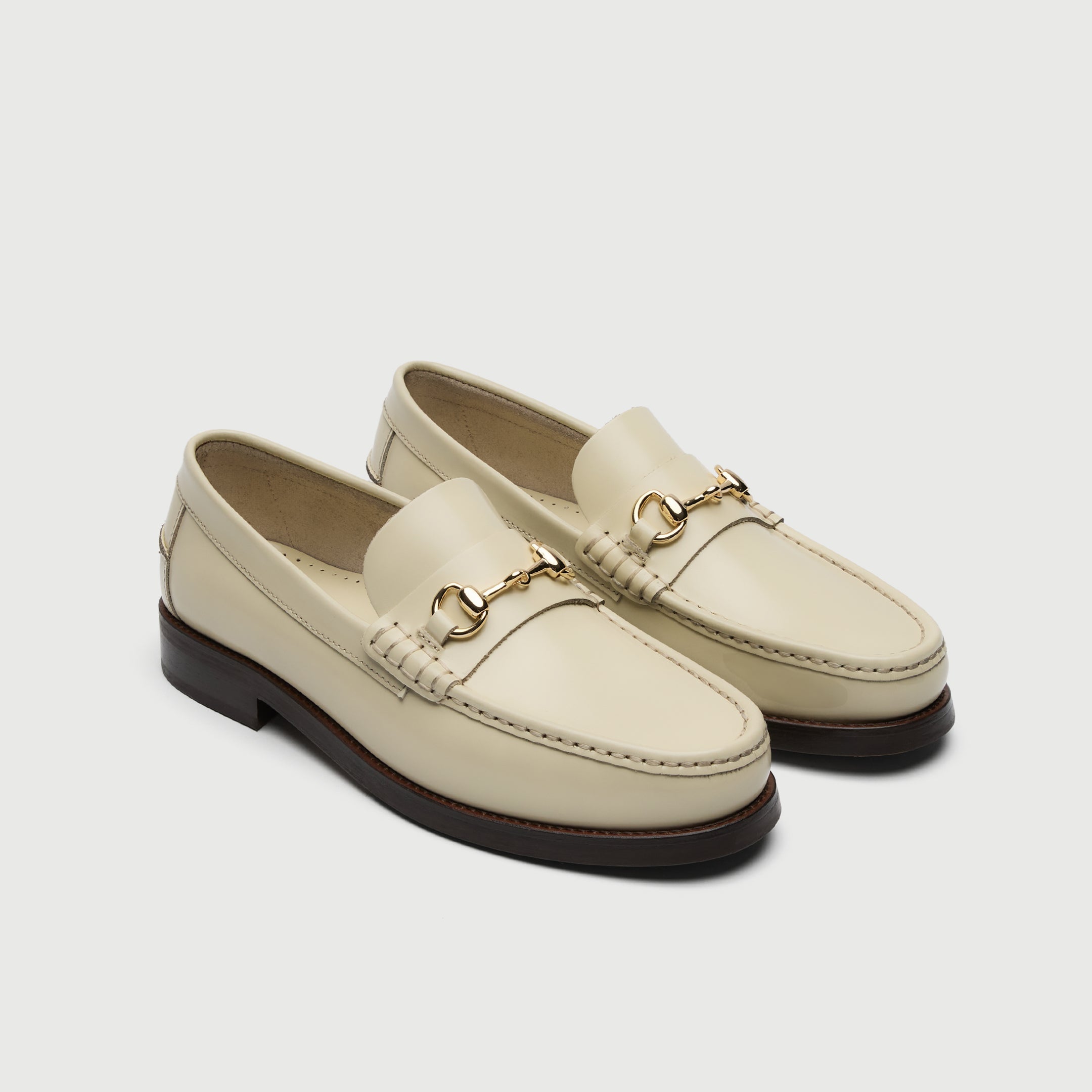 Walk London Mens Dalston Trim Loafer in Off White Leather