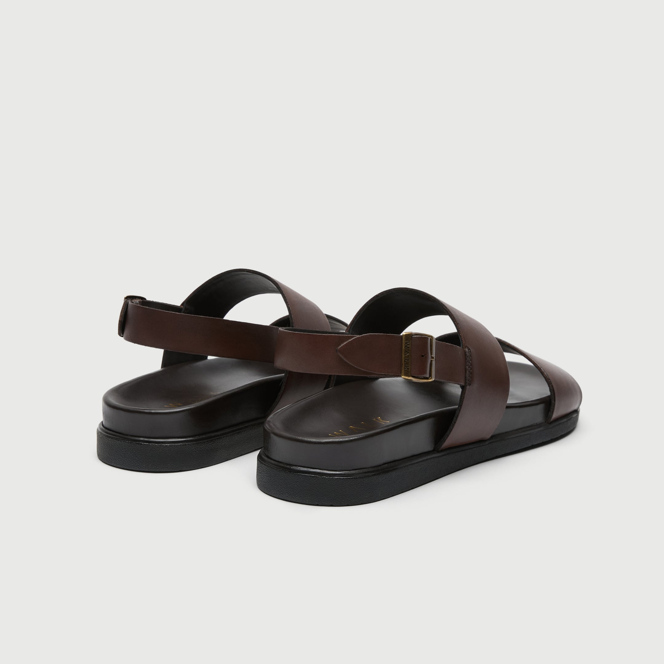 Walk London Mens Jackson Sandal in Brown Leather