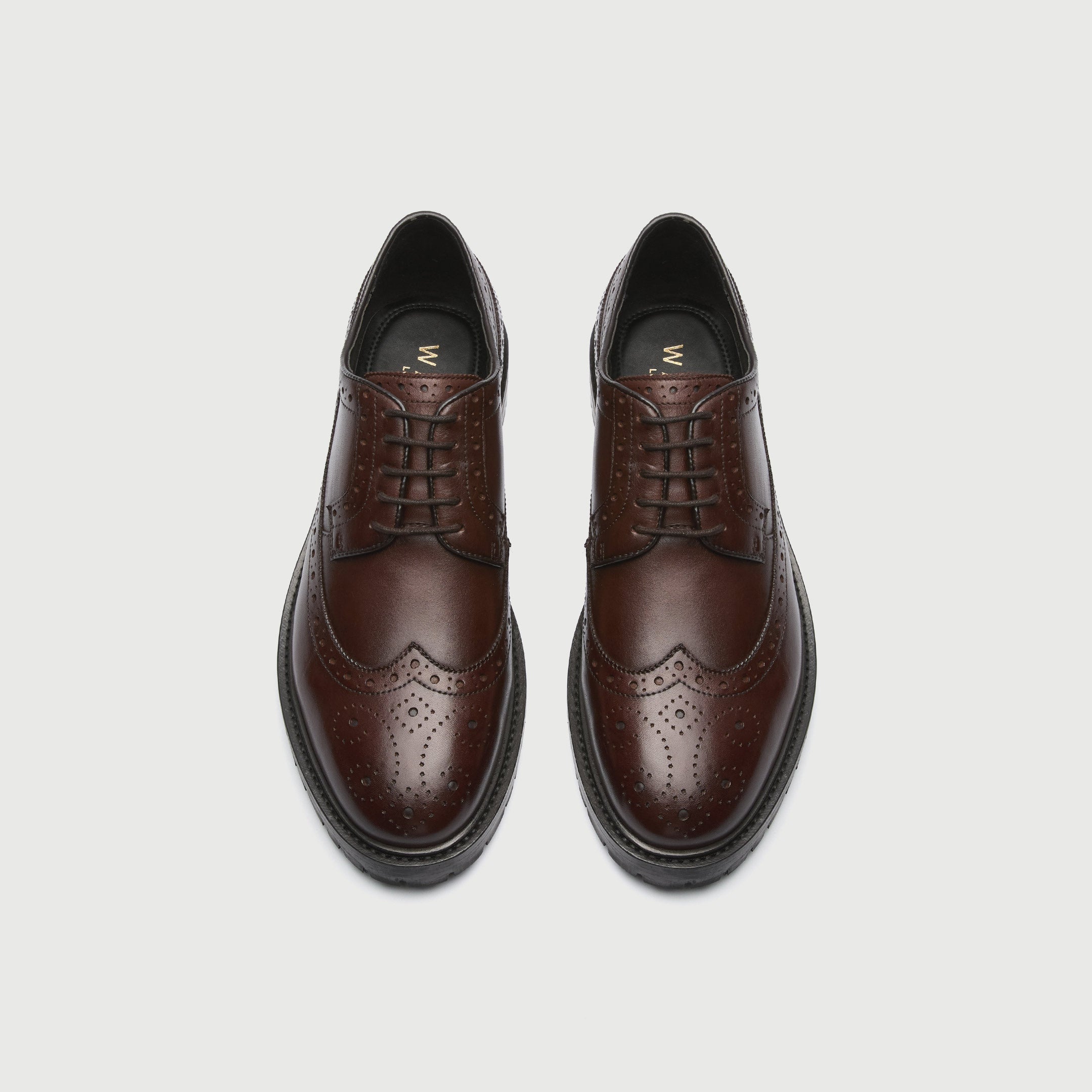 WALK London Mens James Brogue in Brown Leather