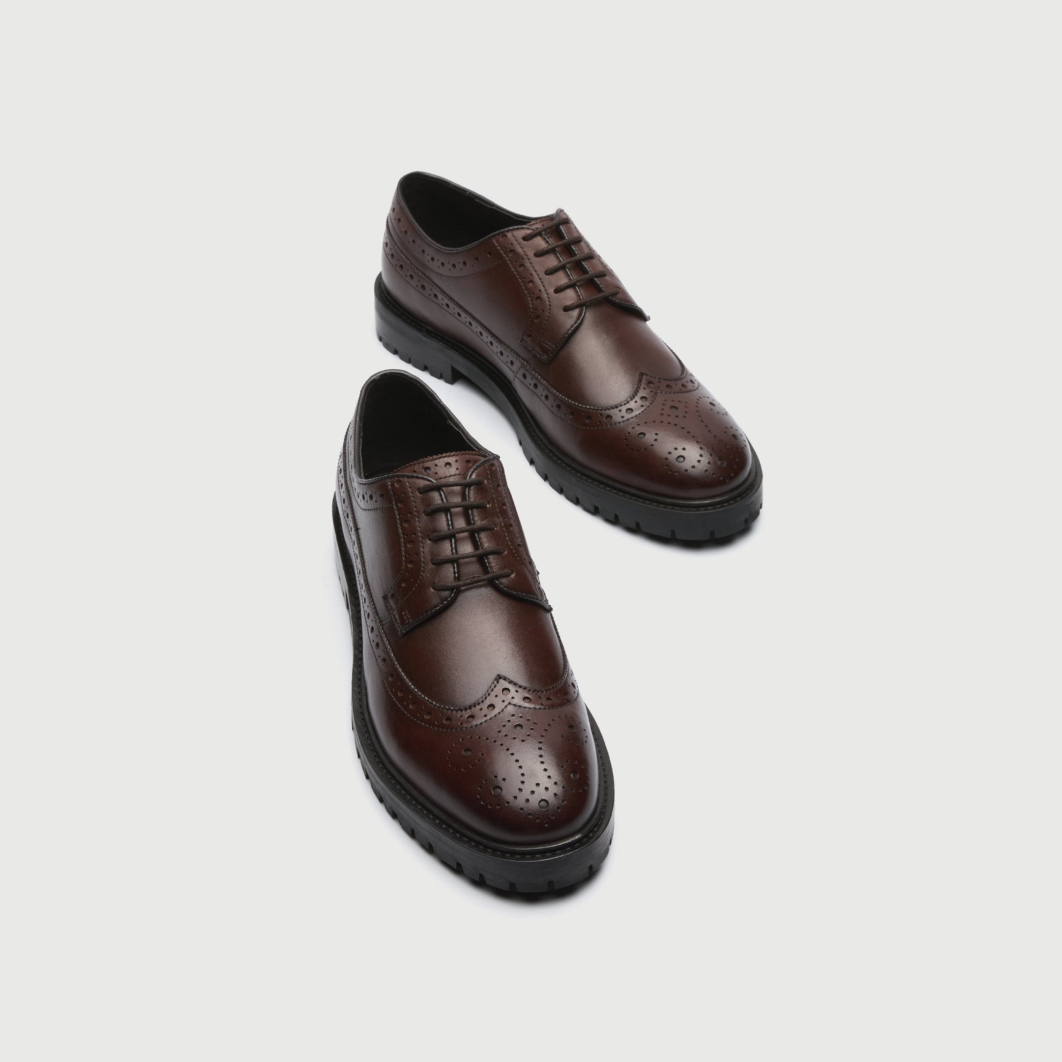 WALK London Mens James Brogue in Brown Leather