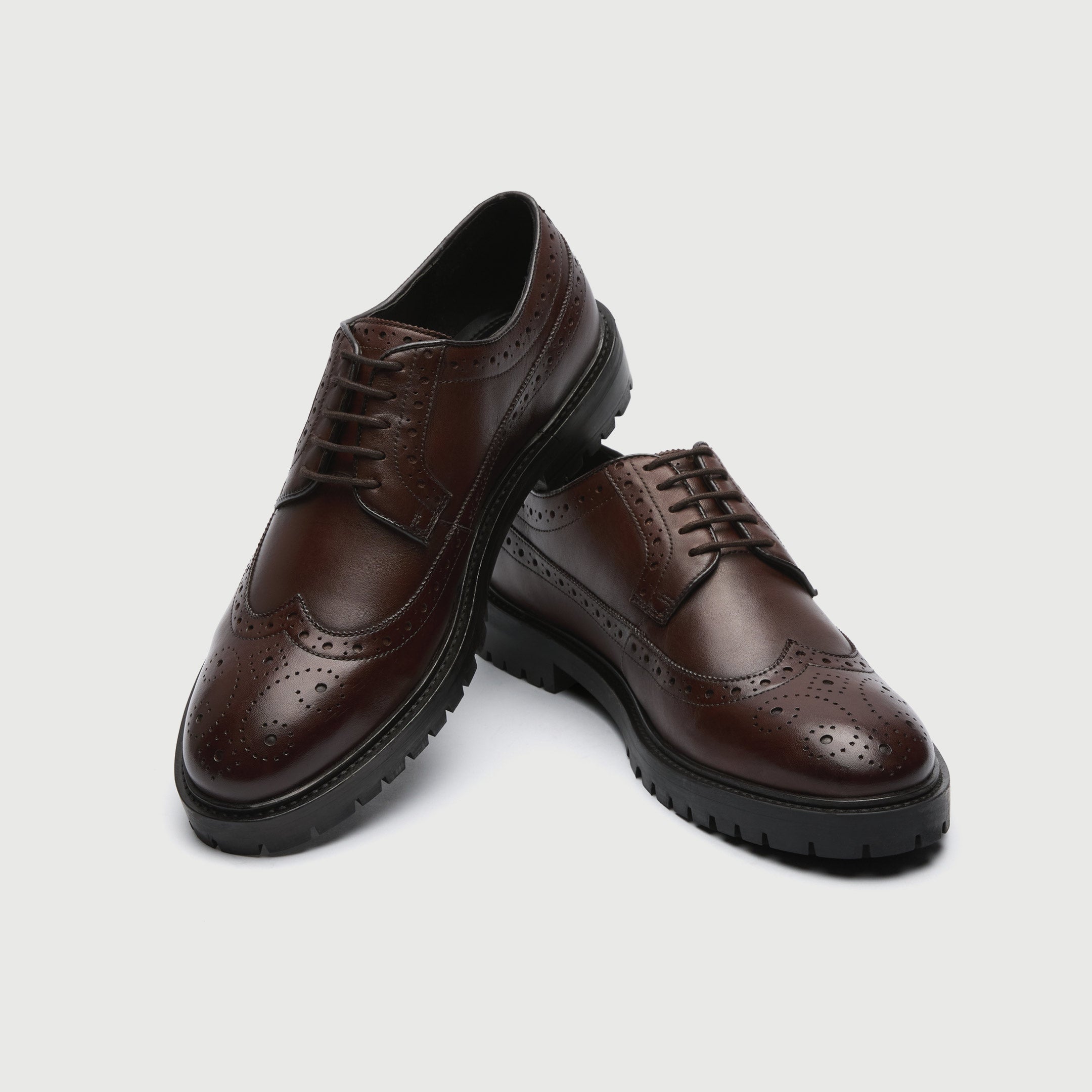 WALK London Mens James Brogue in Brown Leather