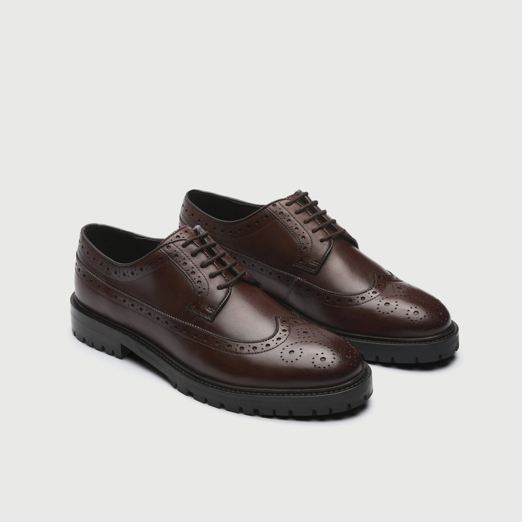 WALK London Mens James Brogue in Brown Leather