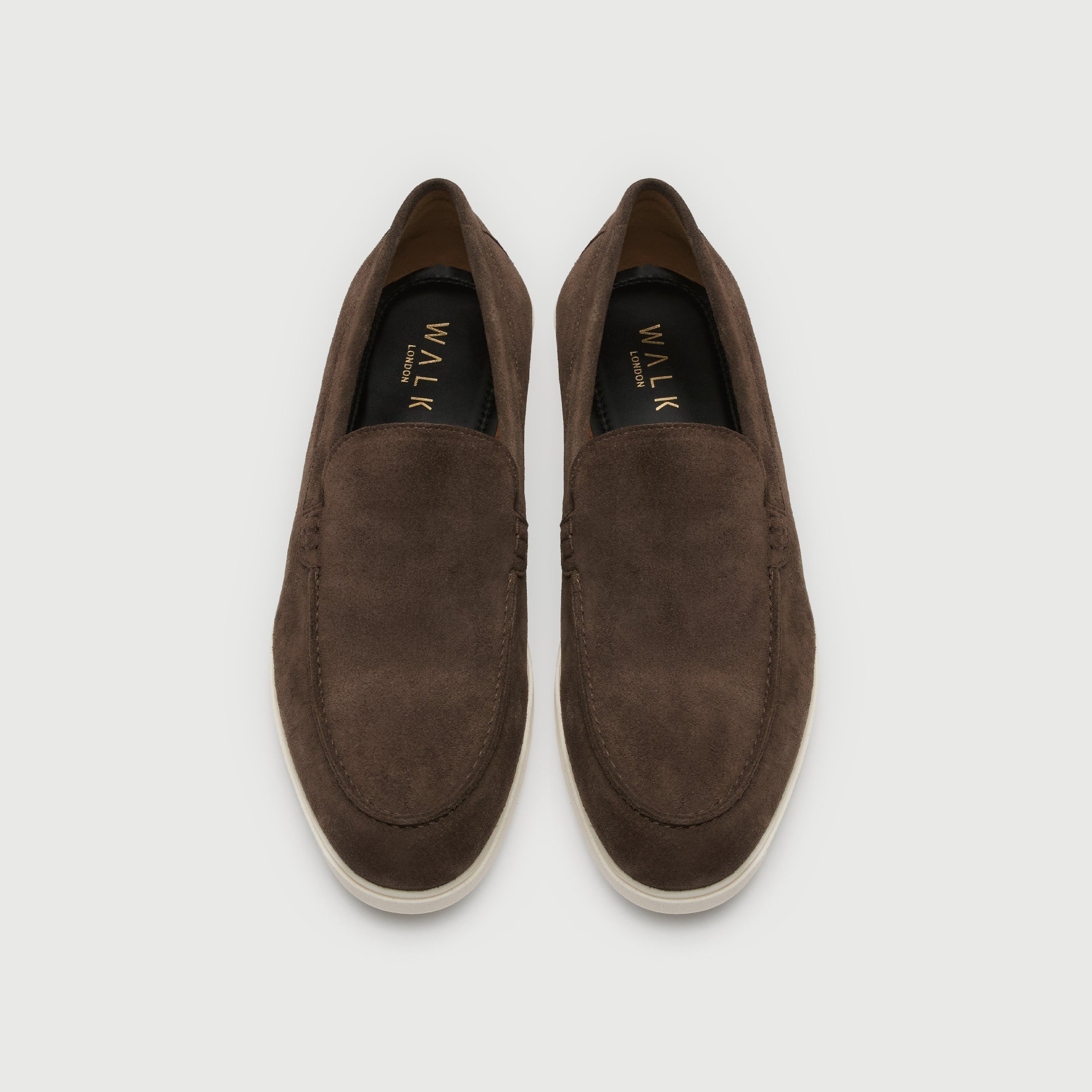 Walk London Mens Joshua Slip On in Brown Suede