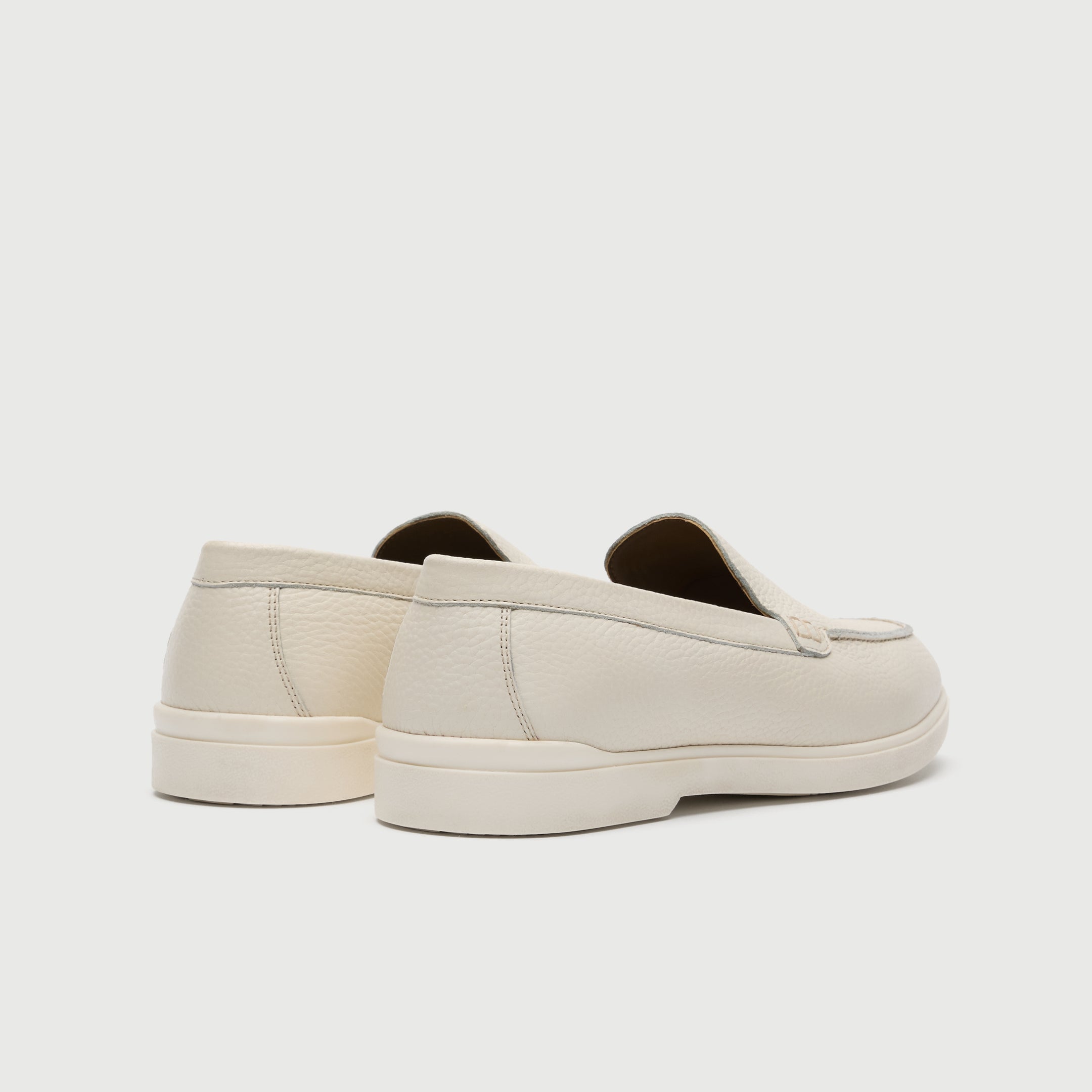 Walk London Mens Joshua Slip On in Off White Leather