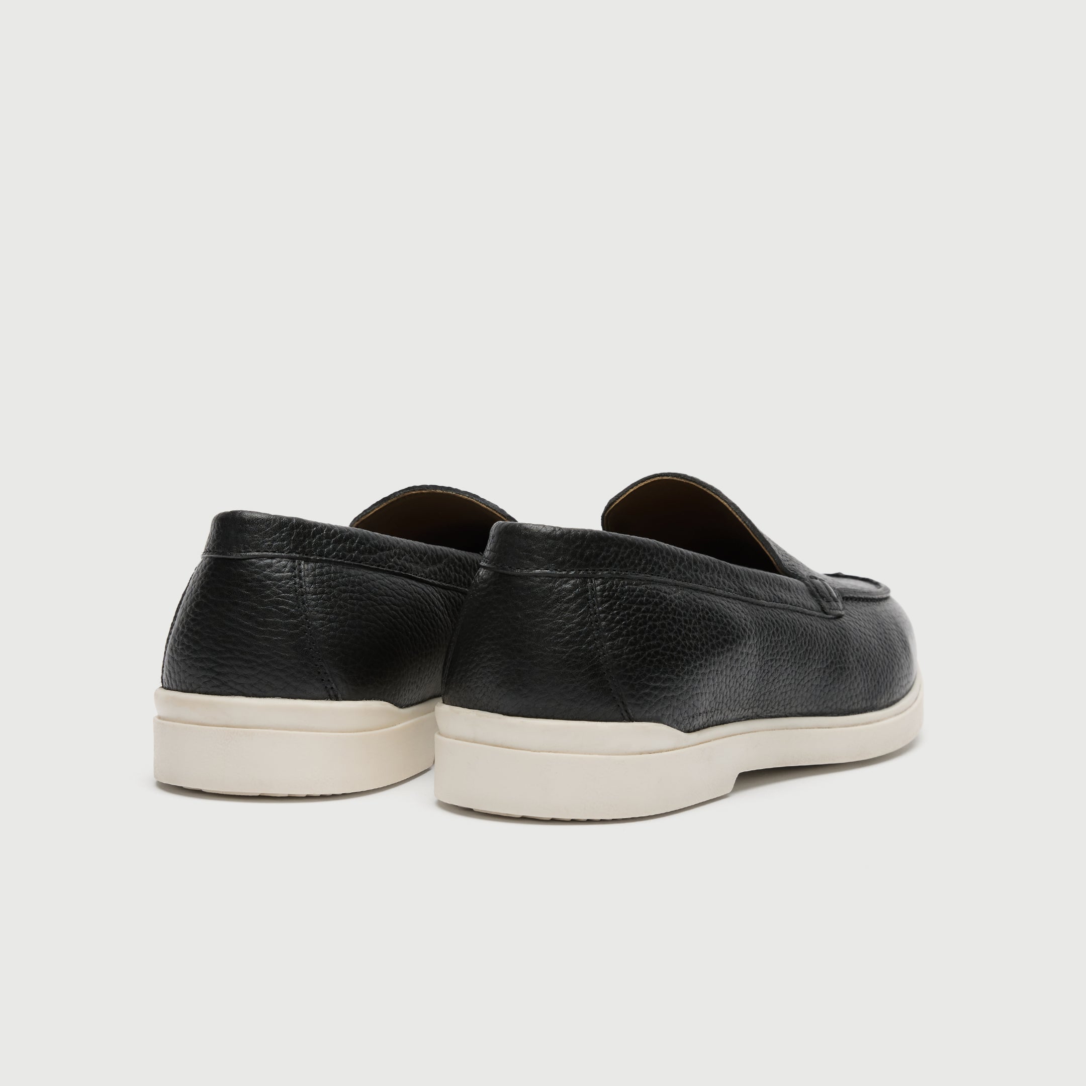 Walk London Mens Joshua Slip On in Black Leather