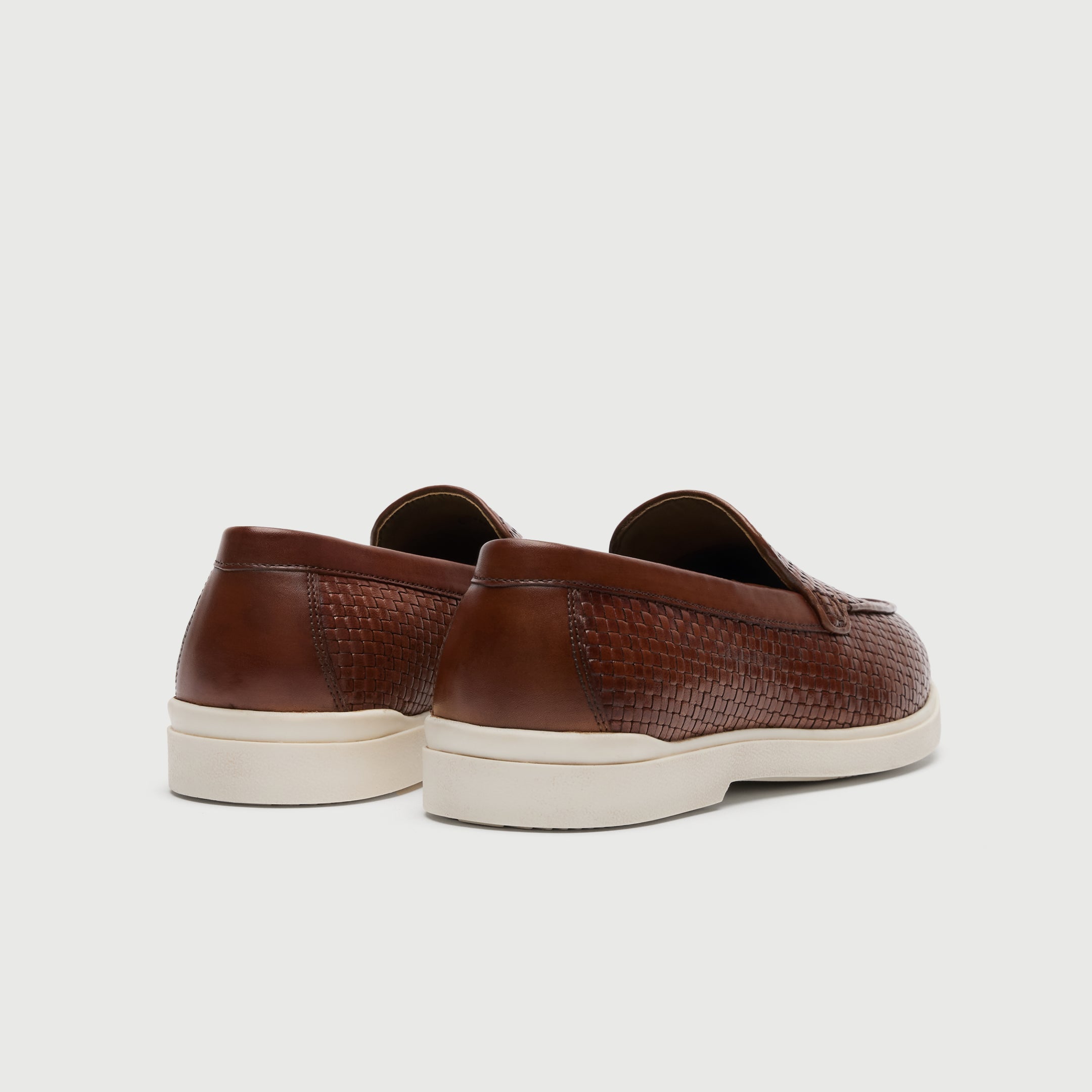 Walk London Mens Joshua Slip On in Tan Woven Leather