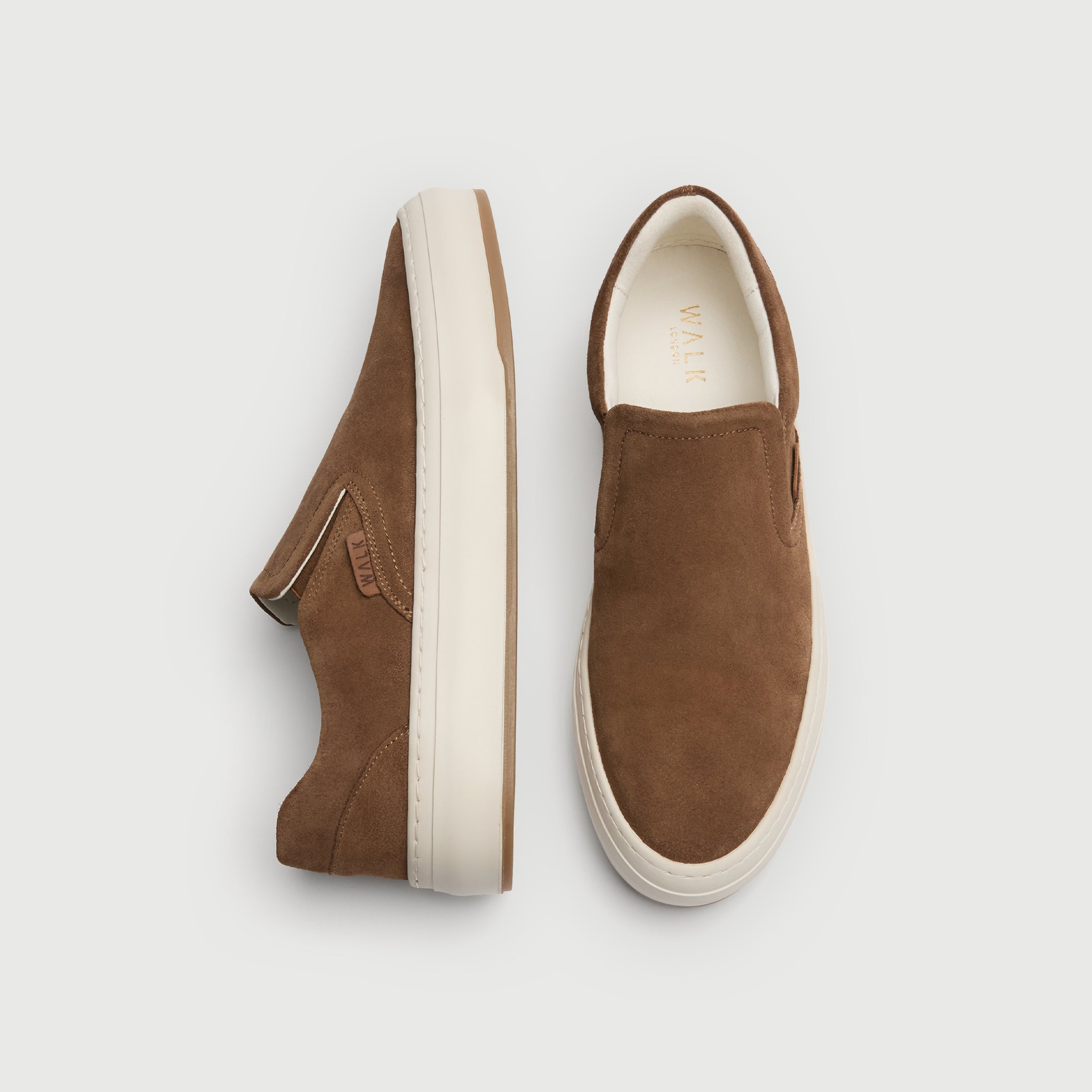 Walk London Mens Montpellier Trainer | Tan Suede