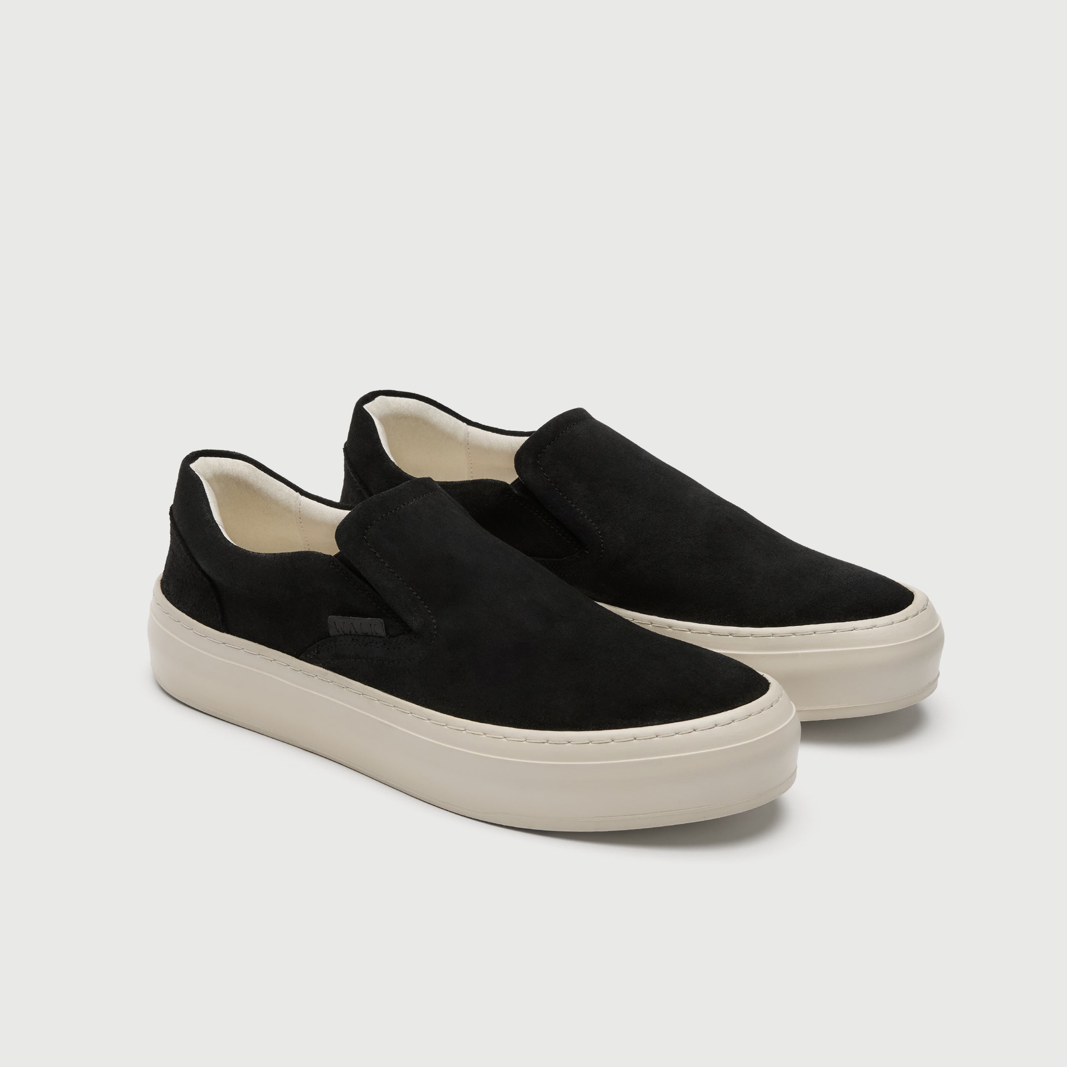 Walk London Mens Montpellier Trainer | Black Suede