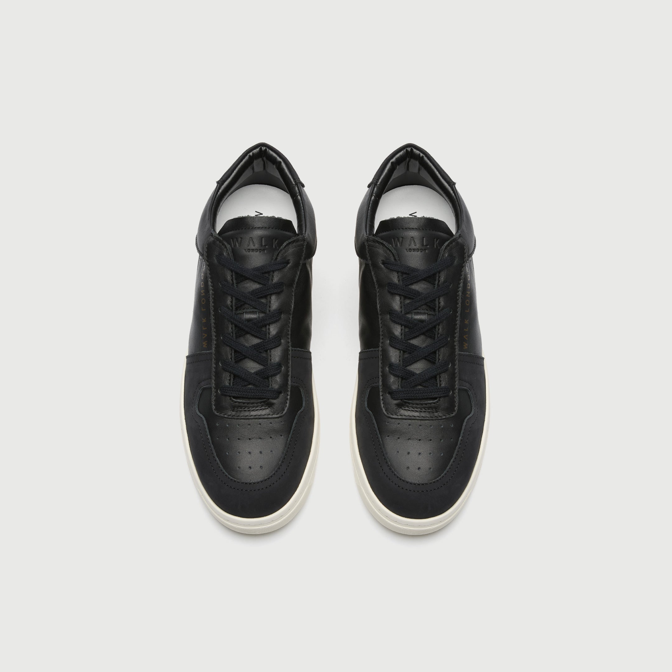 WALK London Mens Neo Sneaker in Black Leather