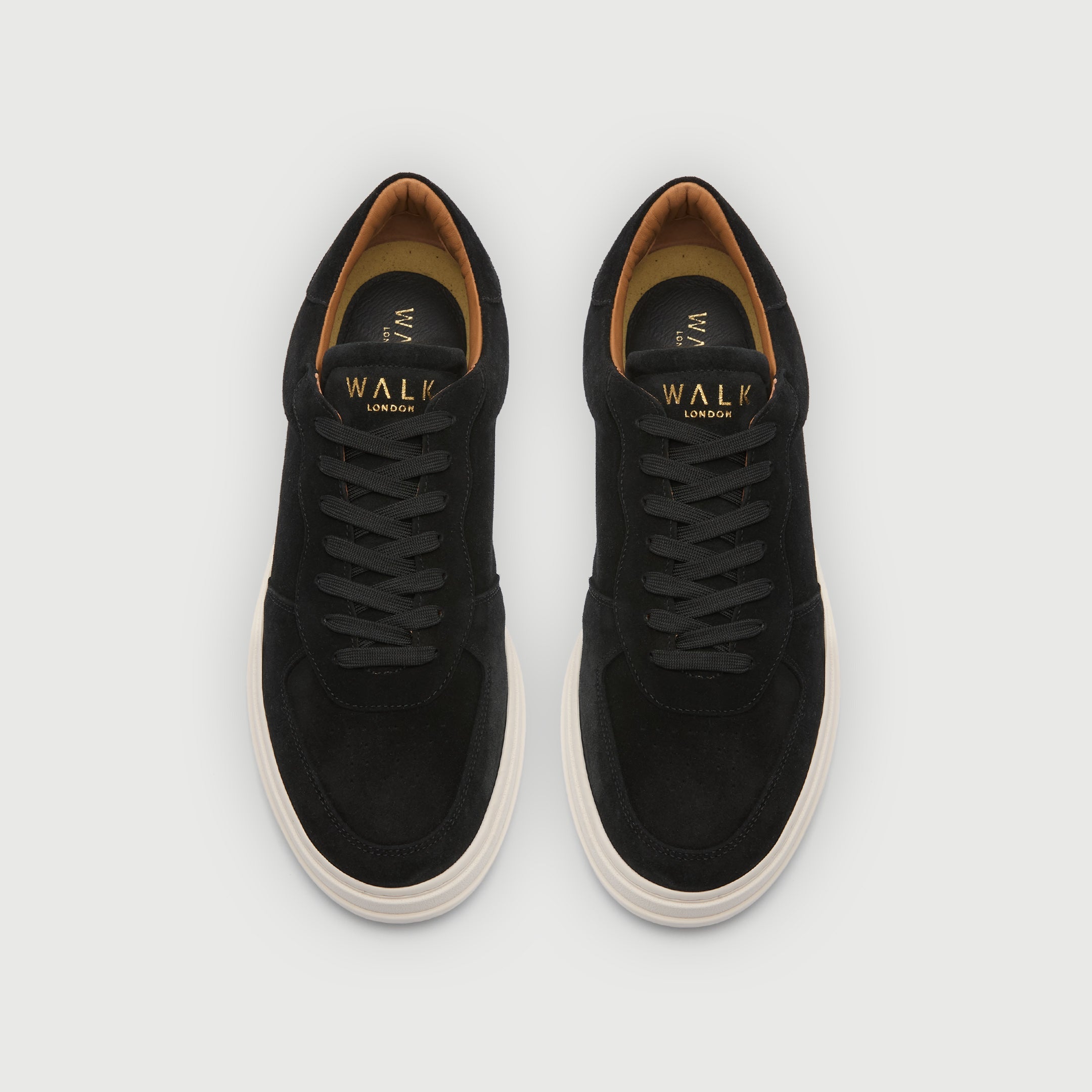 Walk London Mens Nevada Trainer in Black Suede