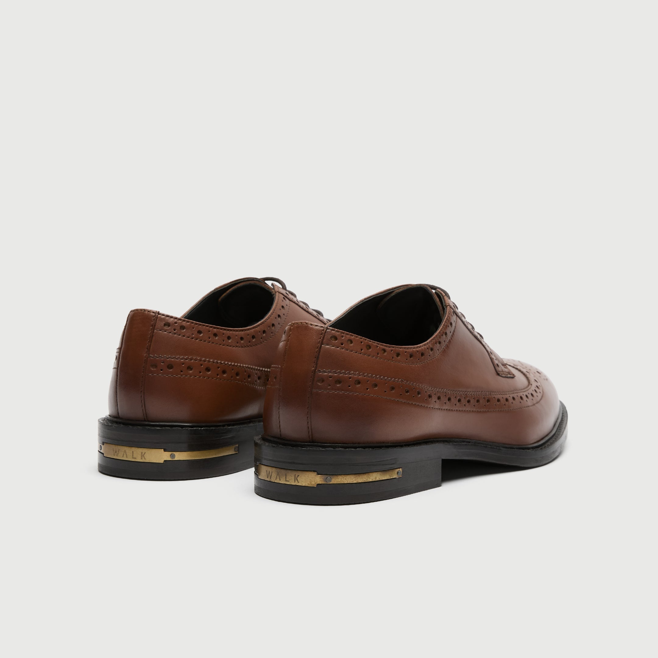 Walk London Mens Oliver Brogue in Tan Leather