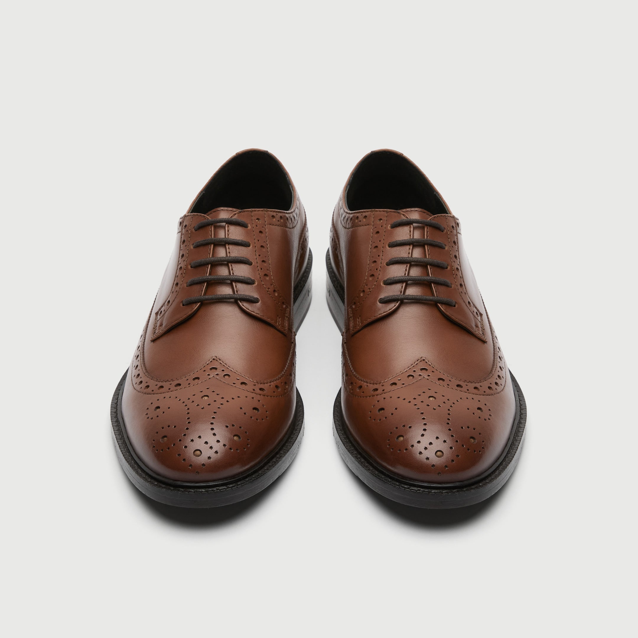 Walk London Mens Oliver Brogue in Tan Leather