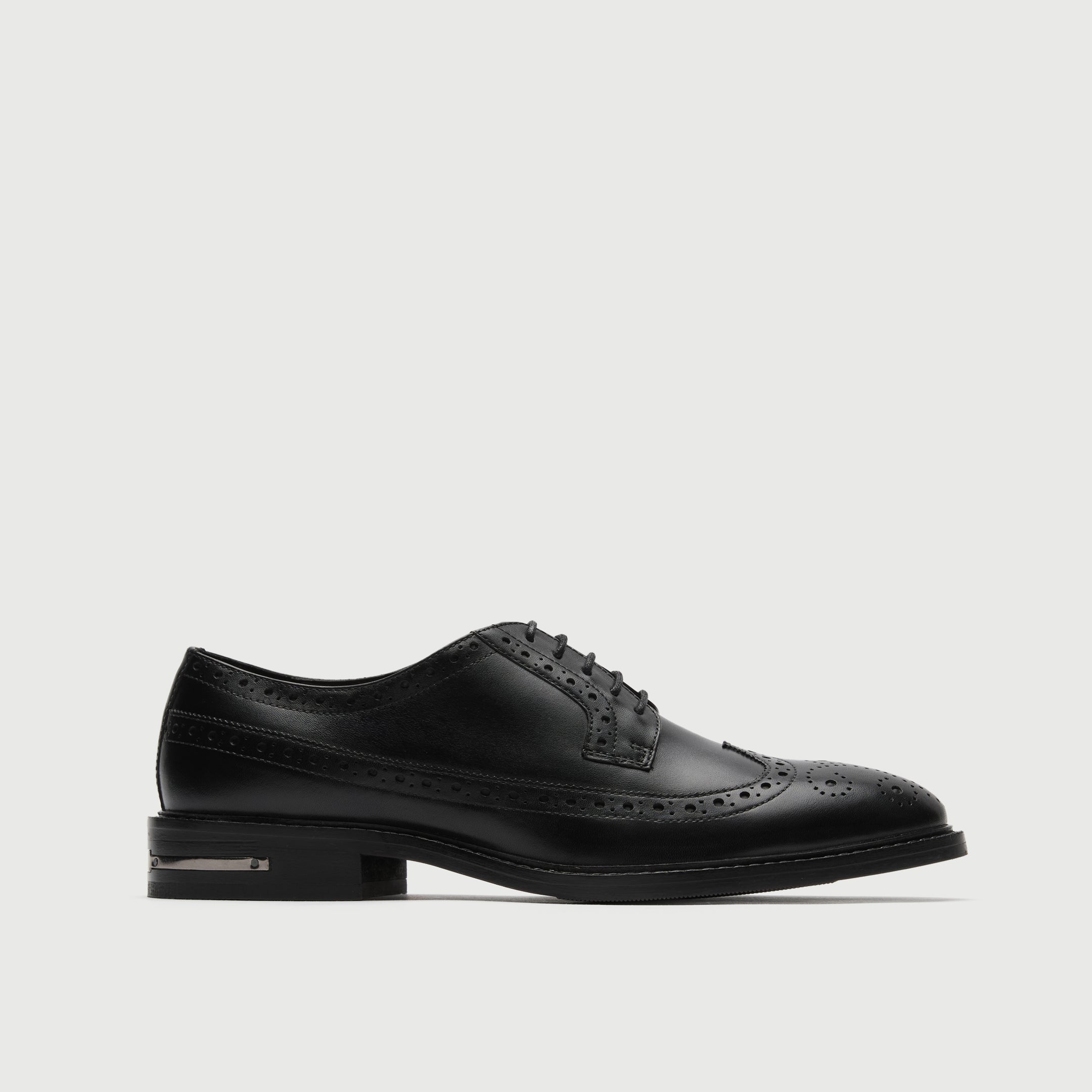 Walk London Mens Oliver Brogue in Black Leather