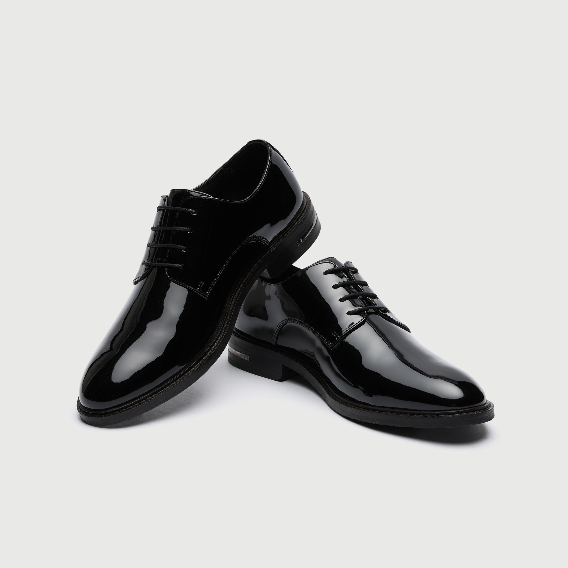 WALK London Men's Oliver Derby Shoe in Black Patent Leather