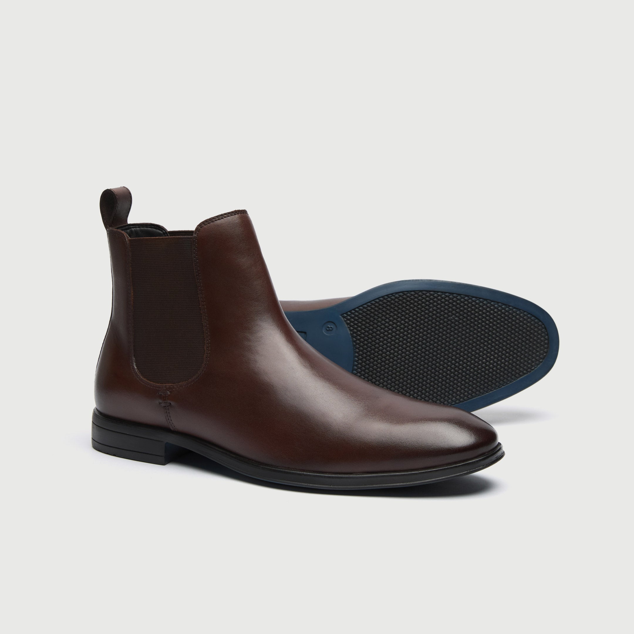 WALK London Mens Oscar Chelsea Boot in Brown Leather