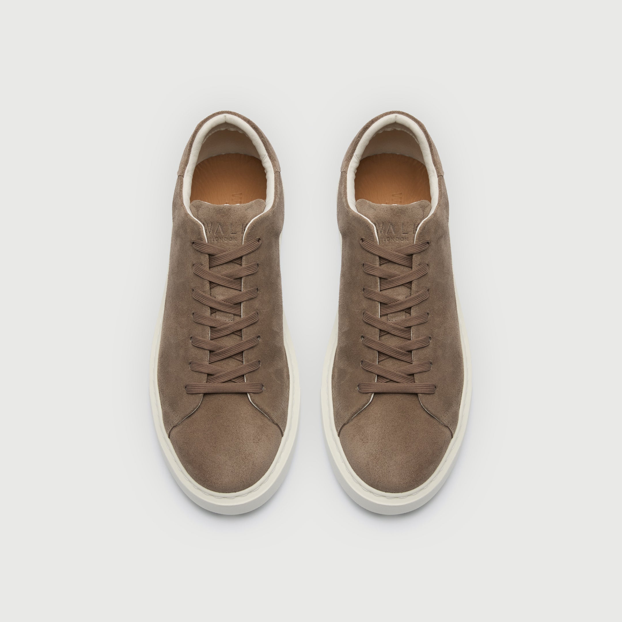 Walk London Mens Pasadena Trainer in Taupe Suede