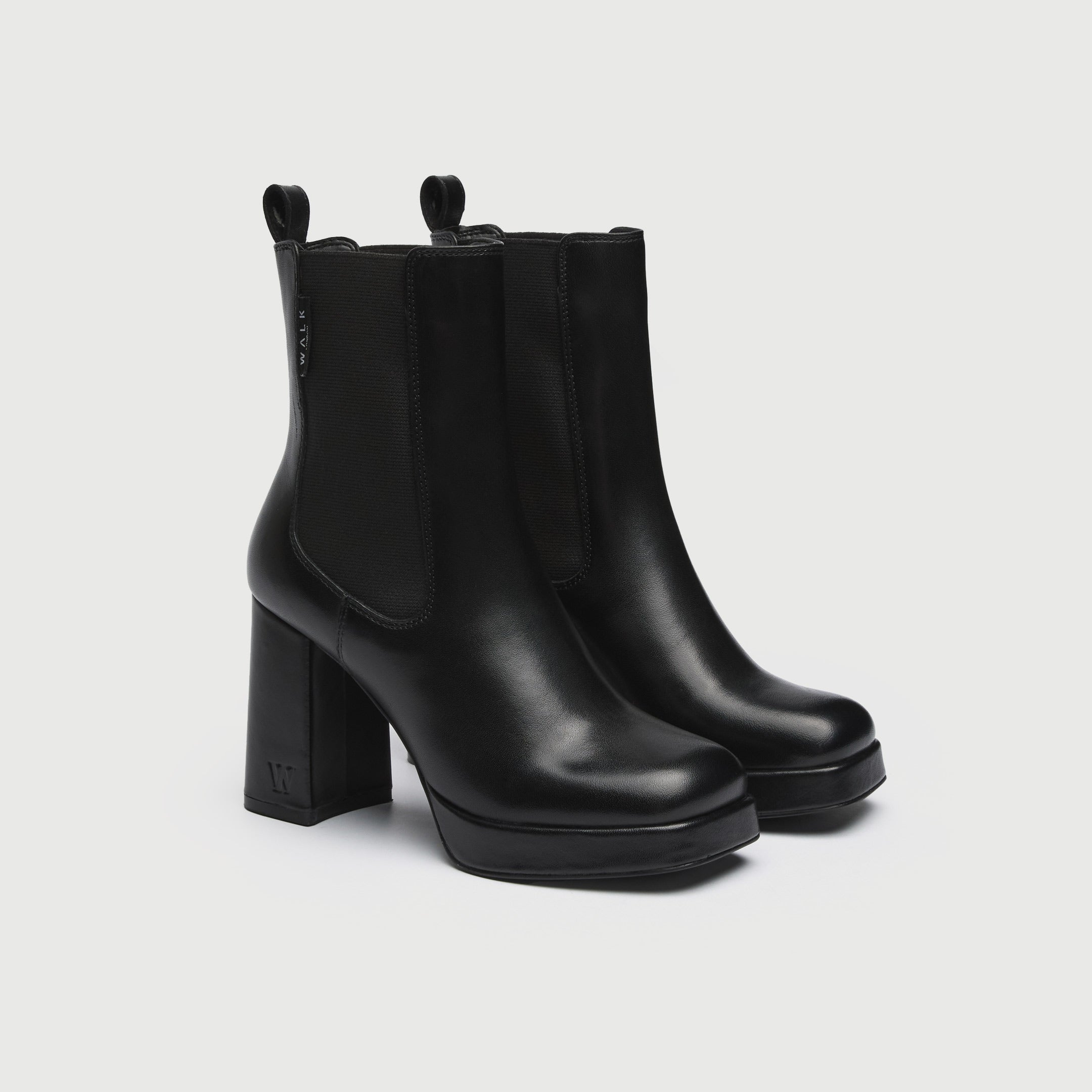 Walk London Womens Poppy Chelsea Boot in Black Leather