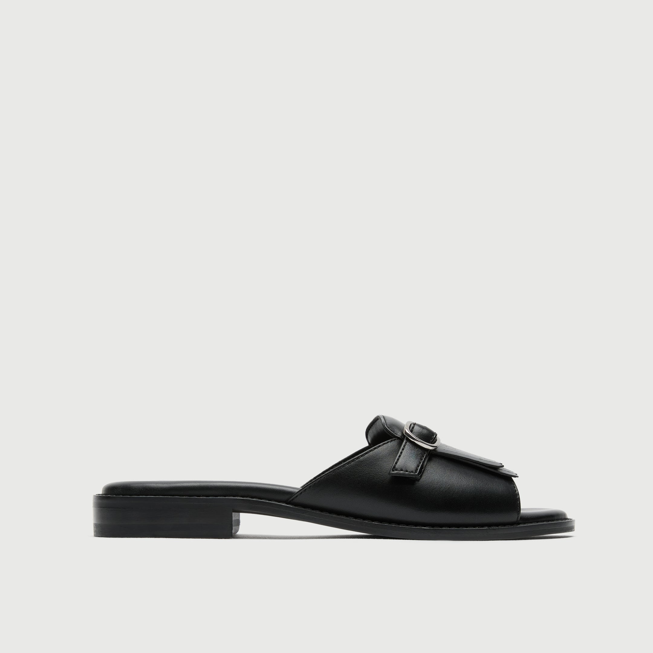 Walk London Womens Portofino Sandal in Black Leather